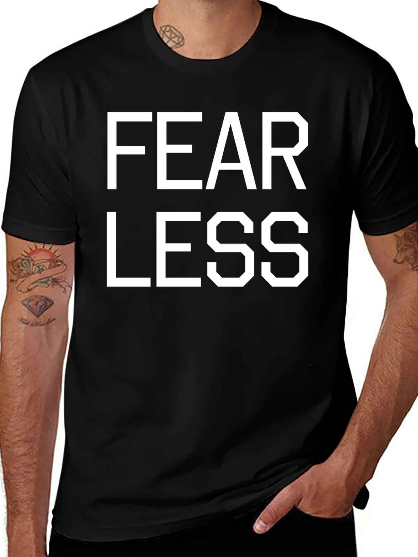Camiseta Negra FEAR LESS para Hombre