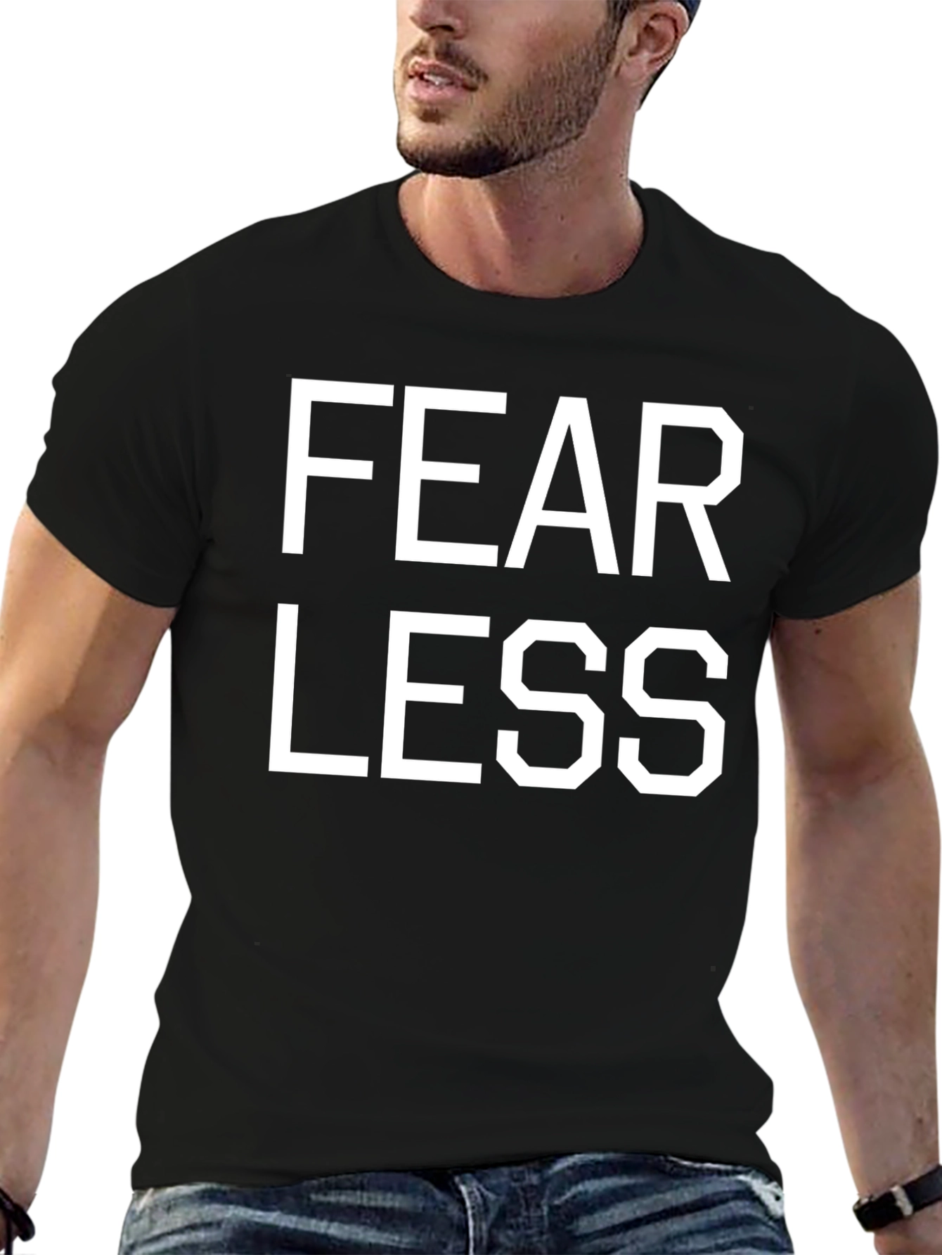 Camiseta Negra FEAR LESS para Hombre
