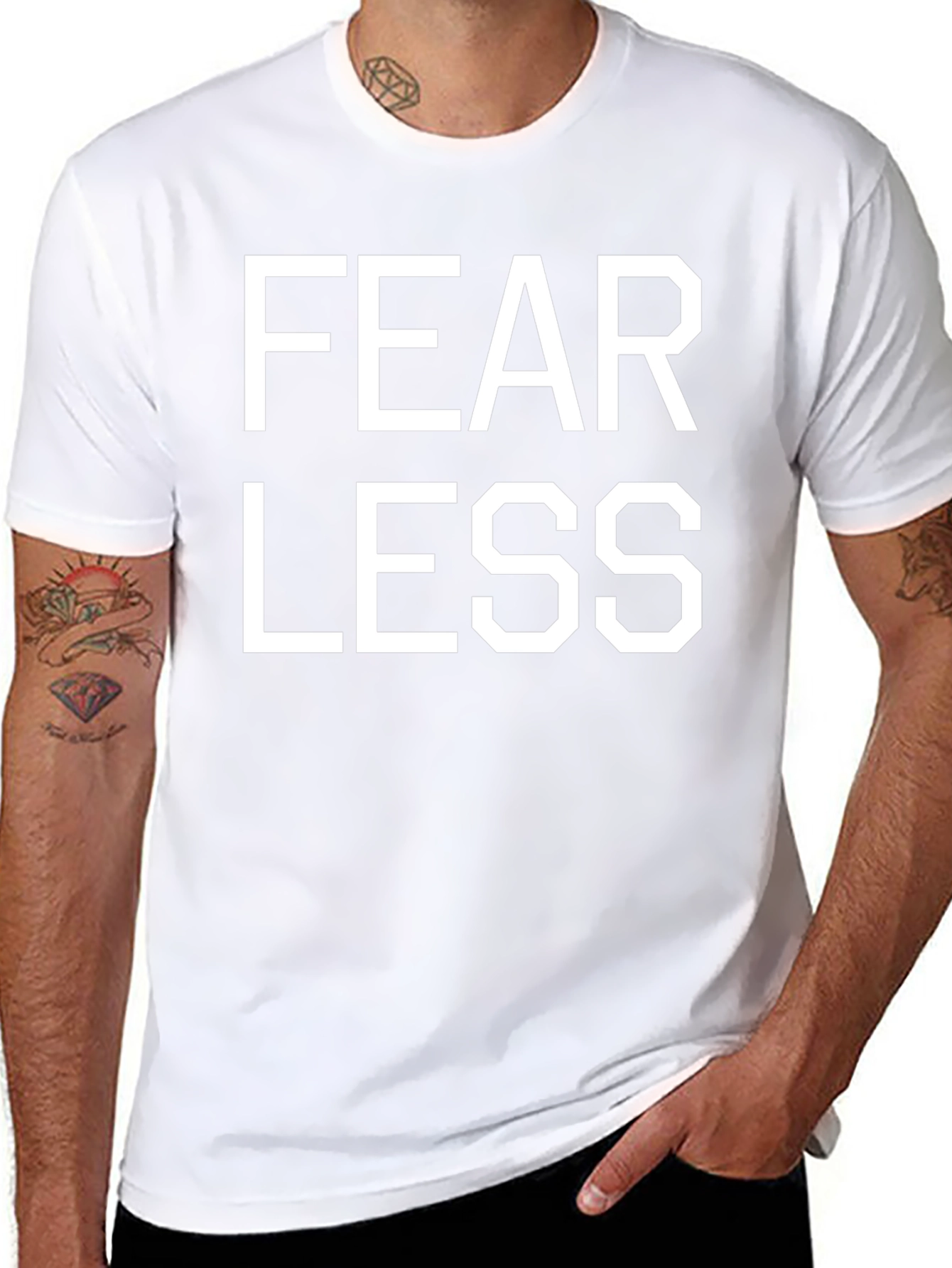 Camiseta Negra FEAR LESS para Hombre