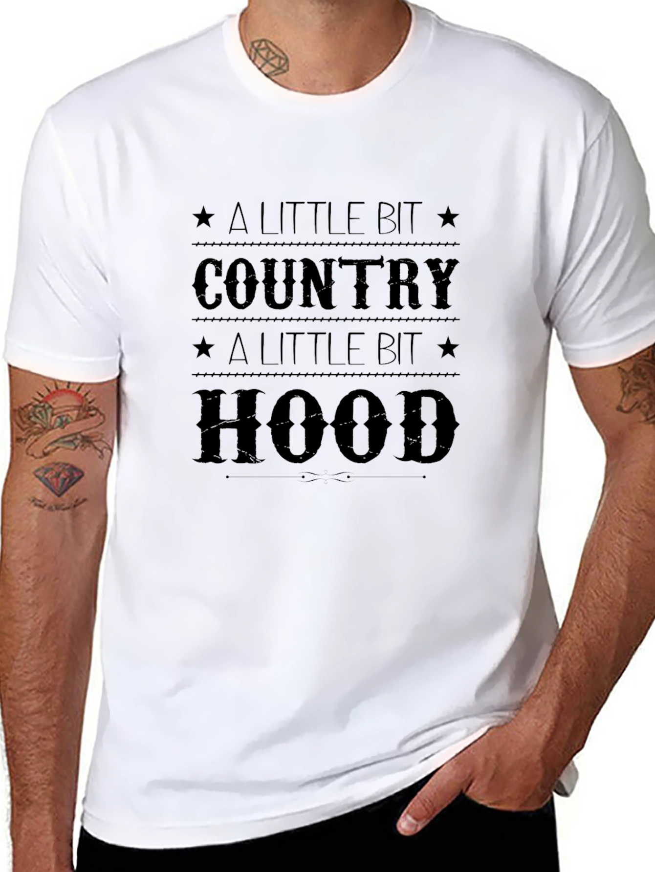Camiseta Negra - Un Poco Country Un Poco Hood