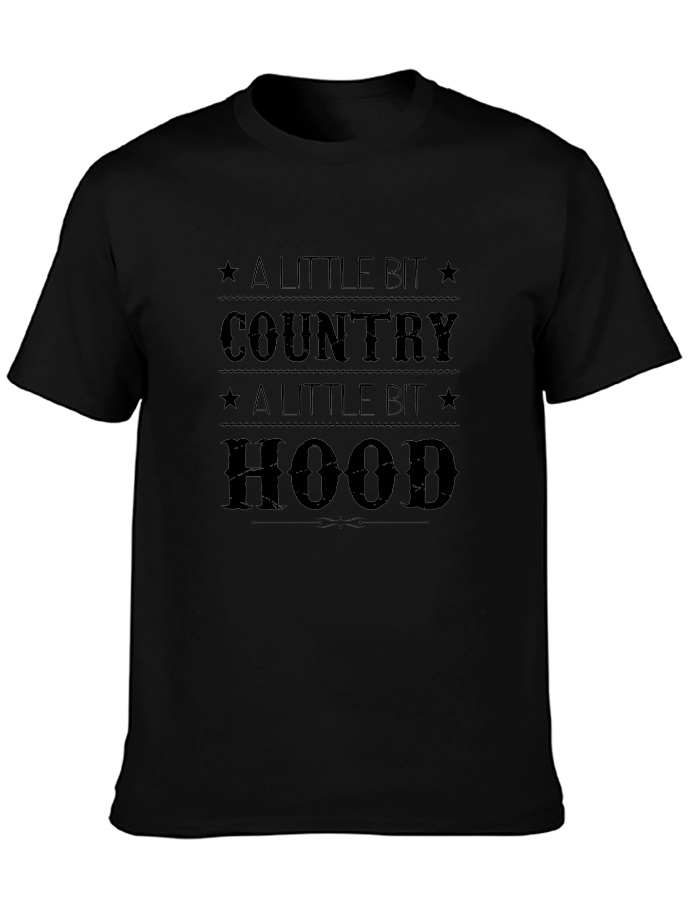 Camiseta Negra - Un Poco Country Un Poco Hood