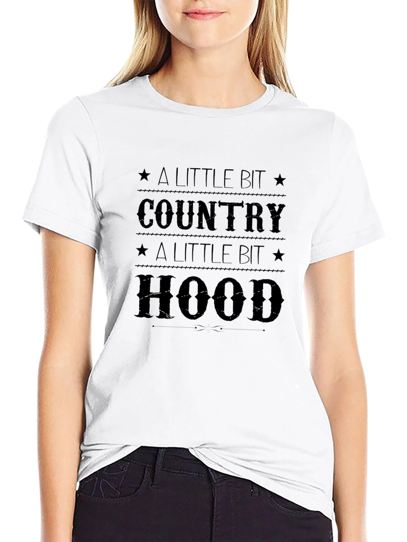 Camiseta Negra - Un Poco Country Un Poco Hood