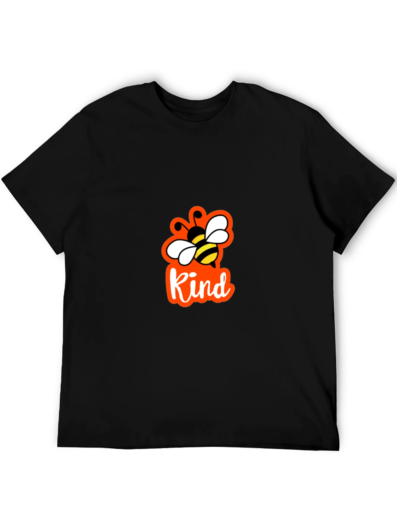 Camiseta Negra con Abeja y Letras Kind
