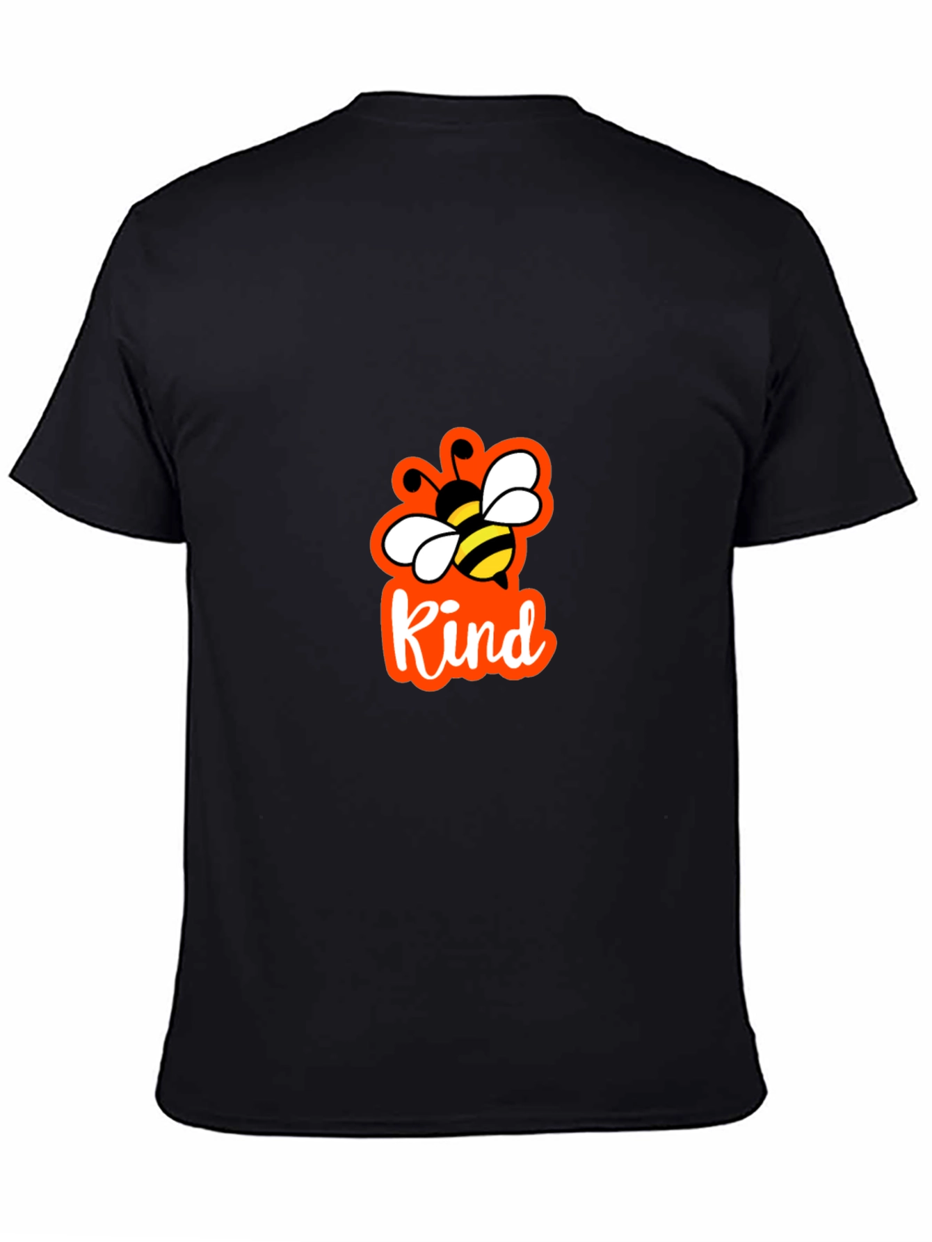 Camiseta Negra con Abeja y Letras Kind