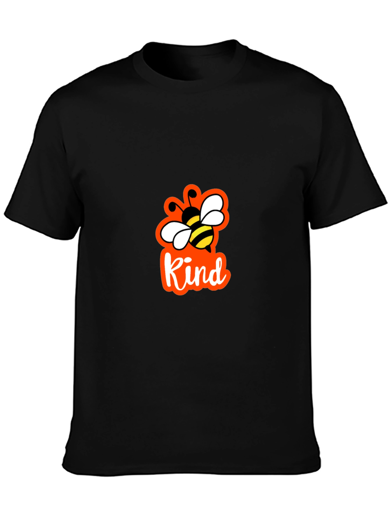 Camiseta Negra con Abeja y Letras Kind