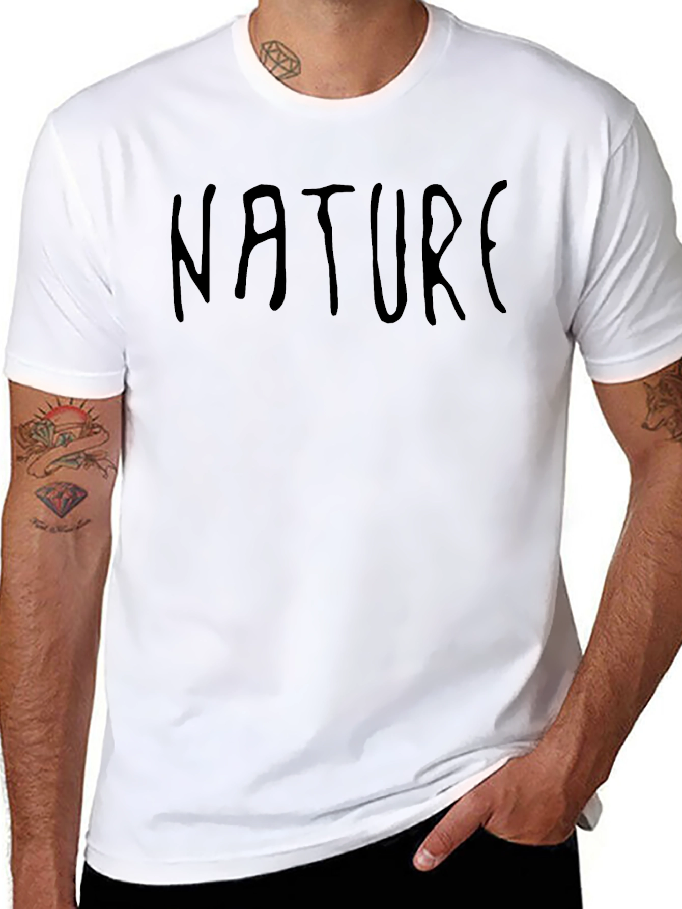 Camiseta Negra Naturaleza Casual para Hombre