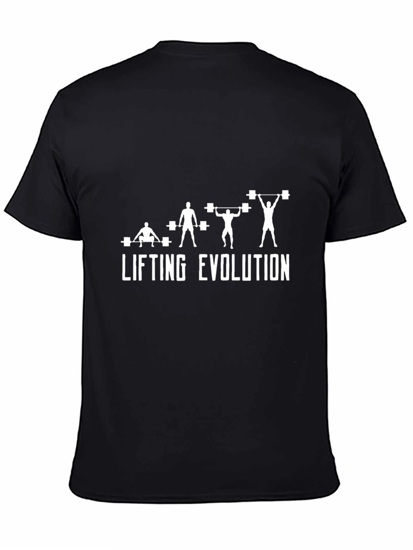 Camiseta Negra Evolución del Levantamiento para Gimnasio
