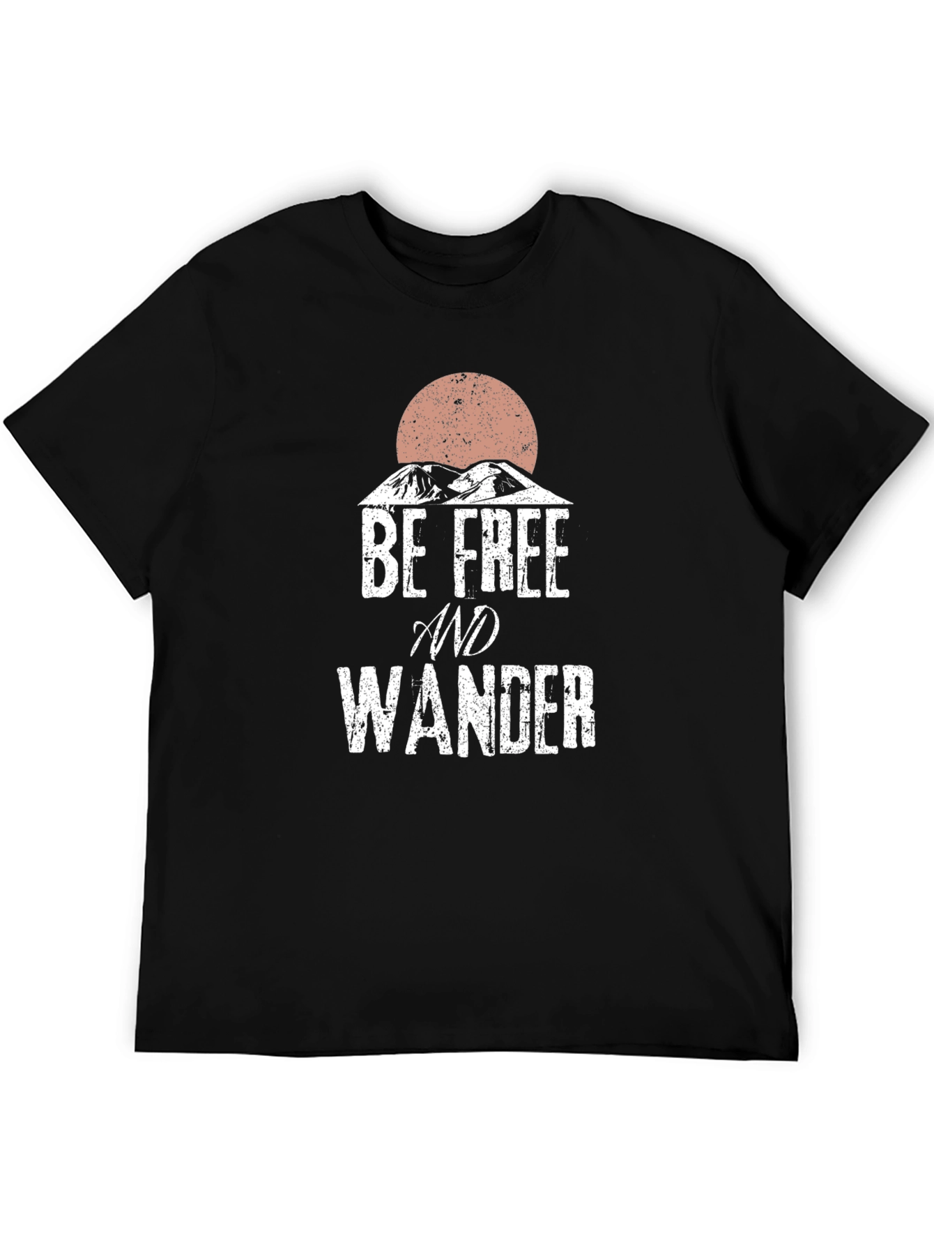 Camiseta Negra Be Free and Wander para Aventureros