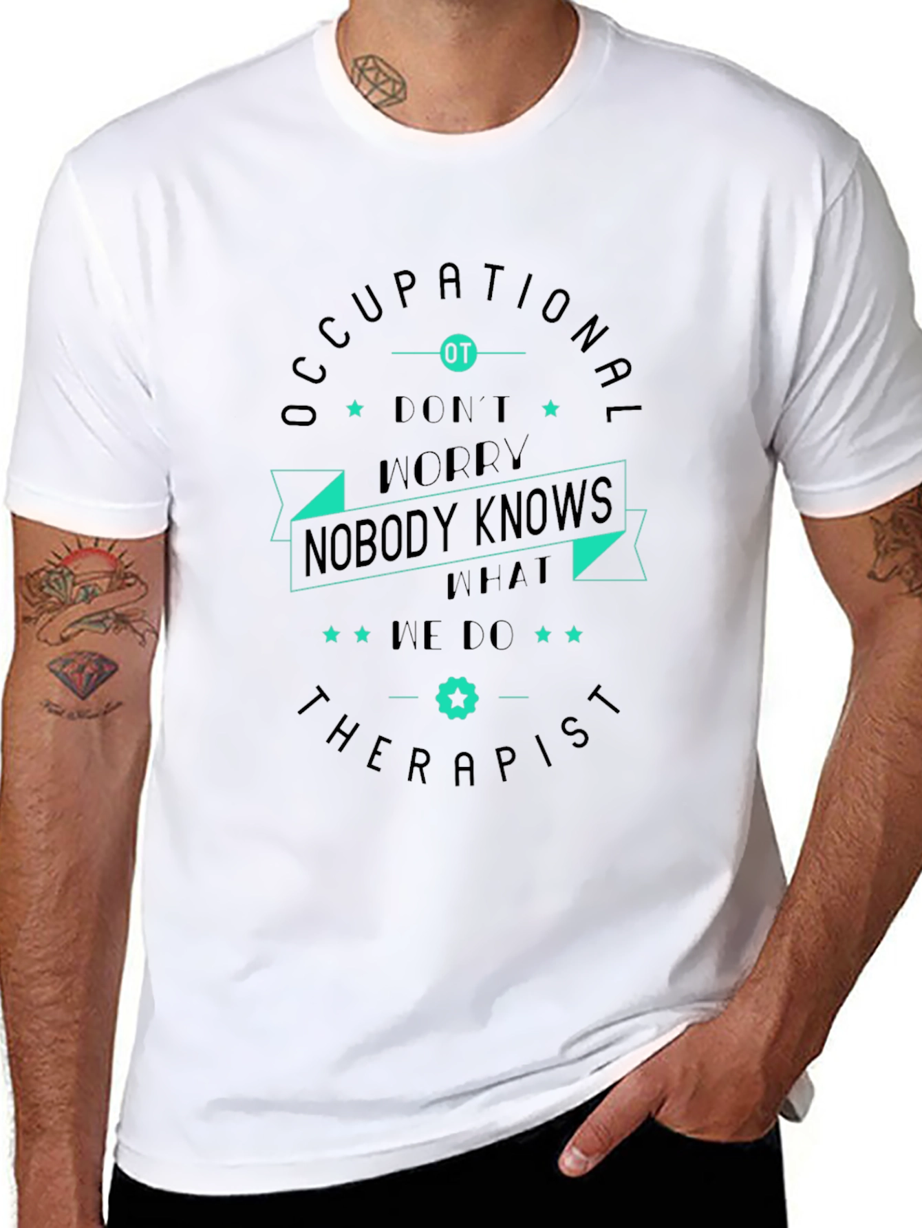Camiseta Negra con Diseño de Terapeuta Ocupacional
