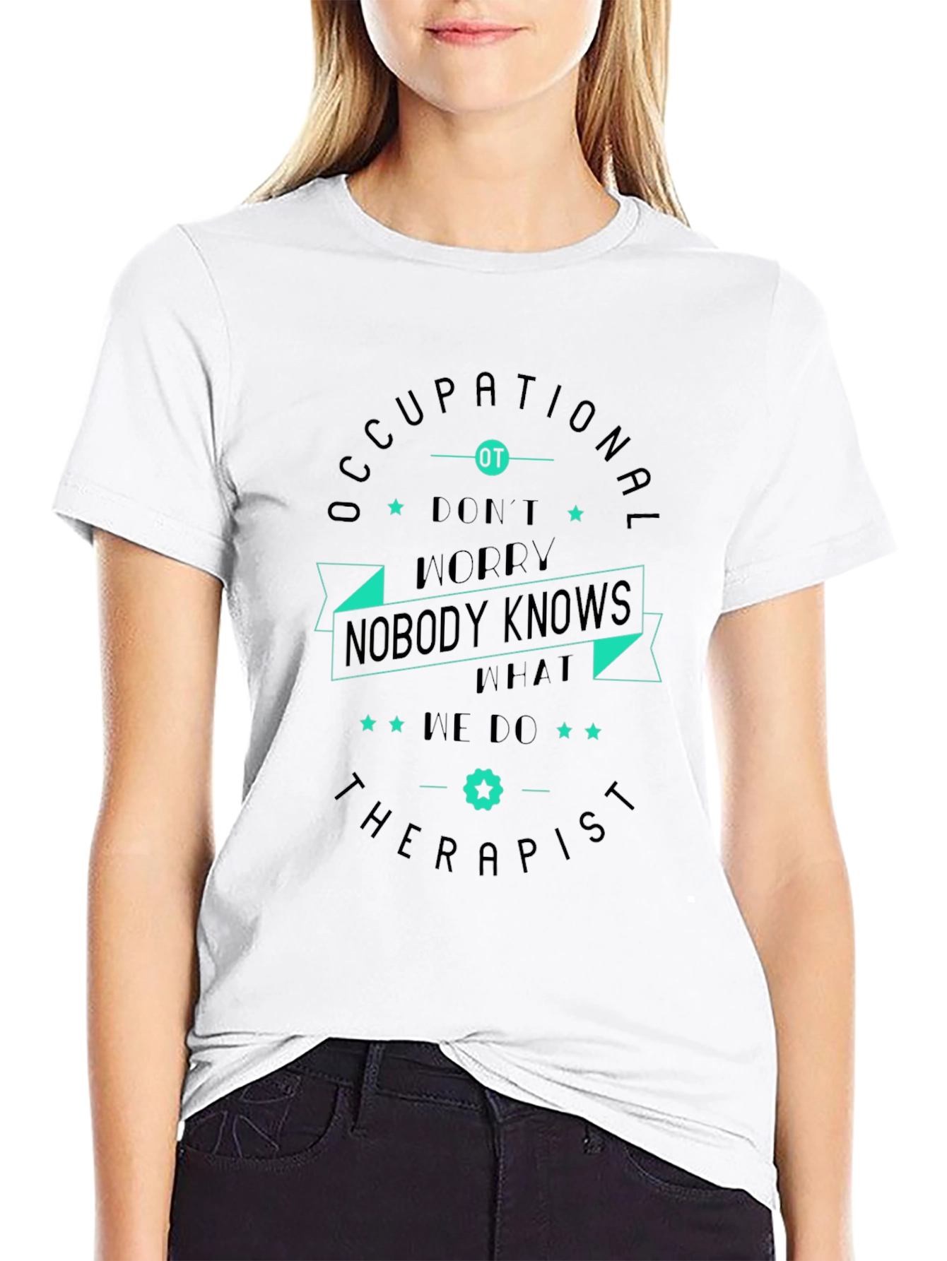 Camiseta Negra con Diseño de Terapeuta Ocupacional