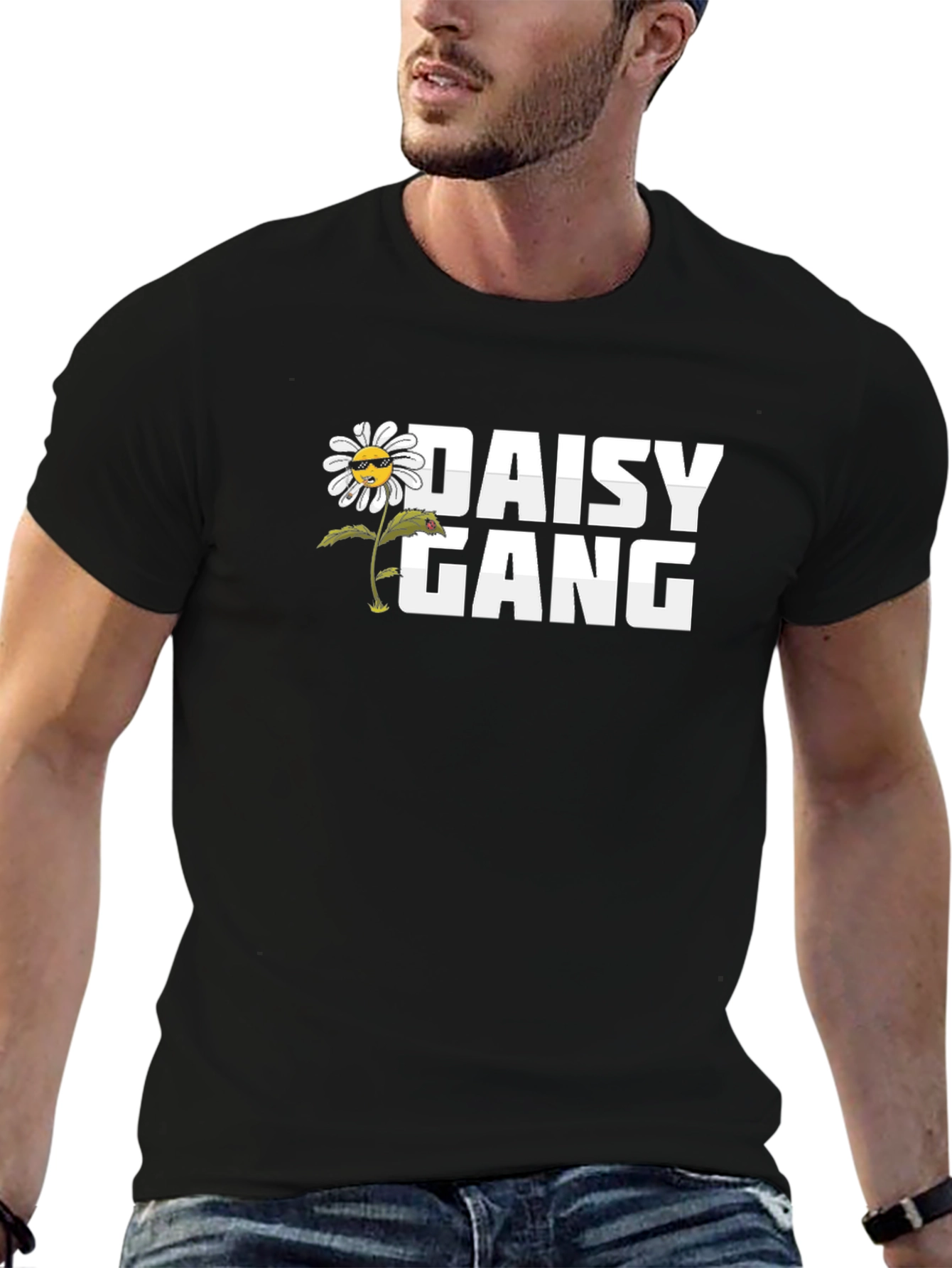 Camiseta Negra Daisy Gang - Estilo Urbano