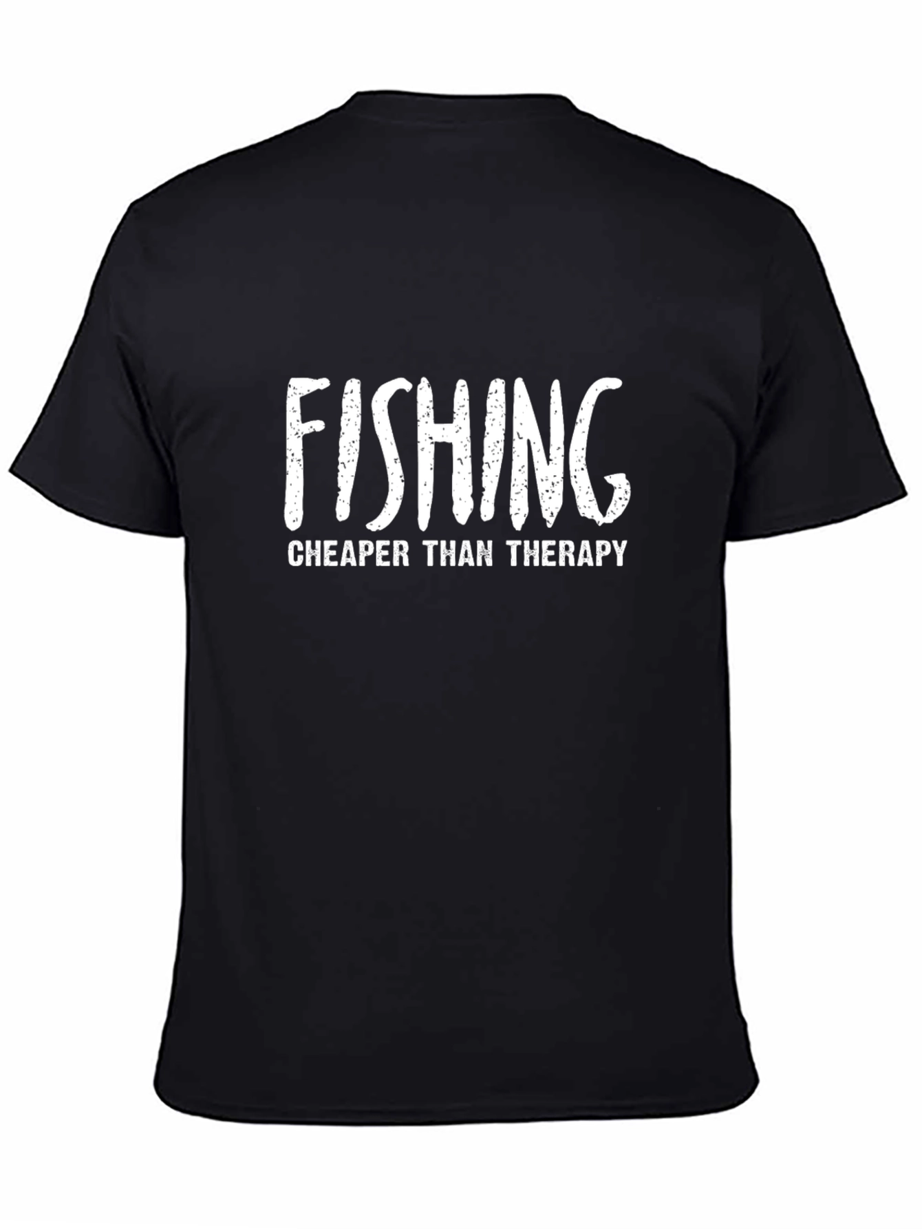 Camiseta Negra con Mensaje de Pesca Divertido