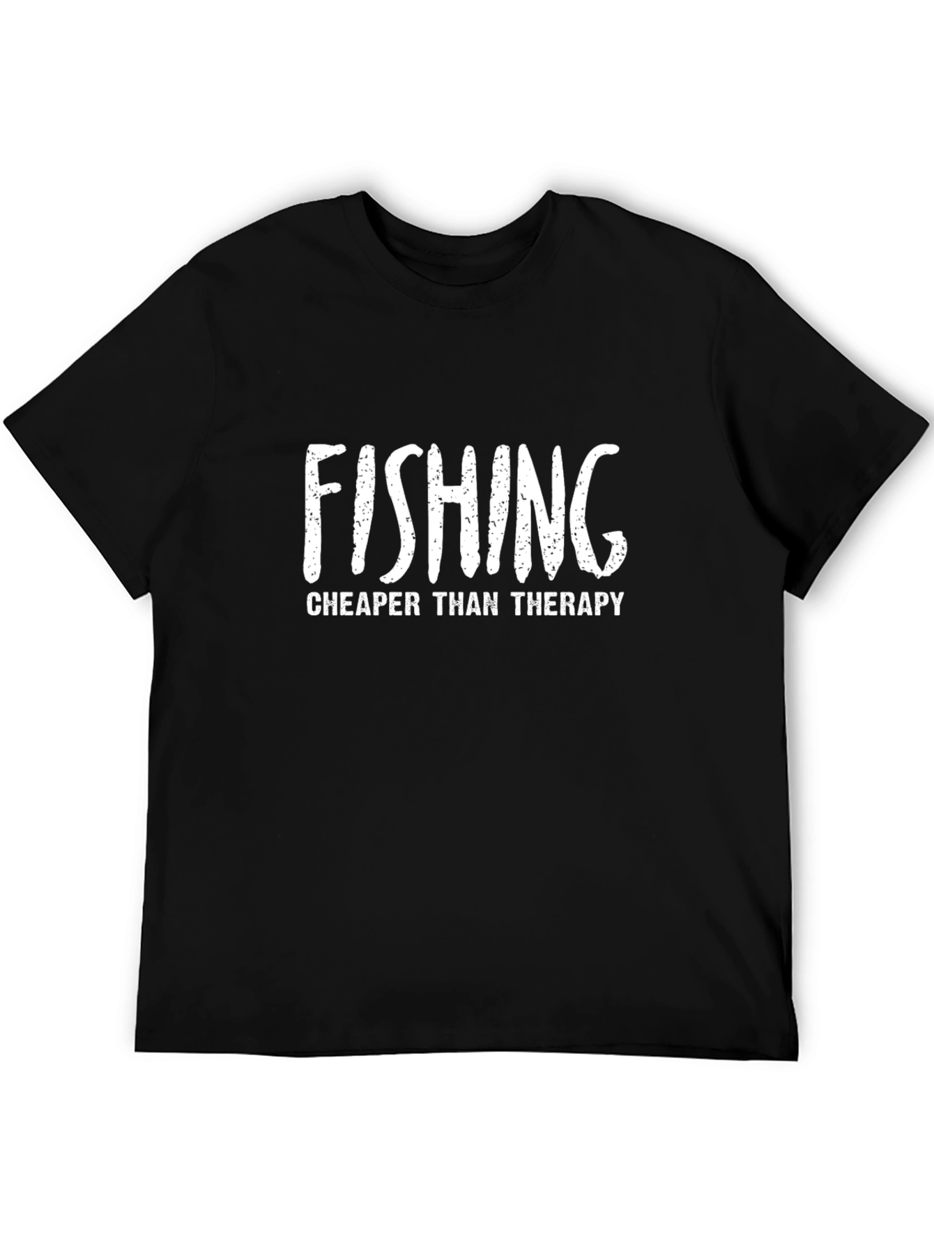 Camiseta Negra con Mensaje de Pesca Divertido