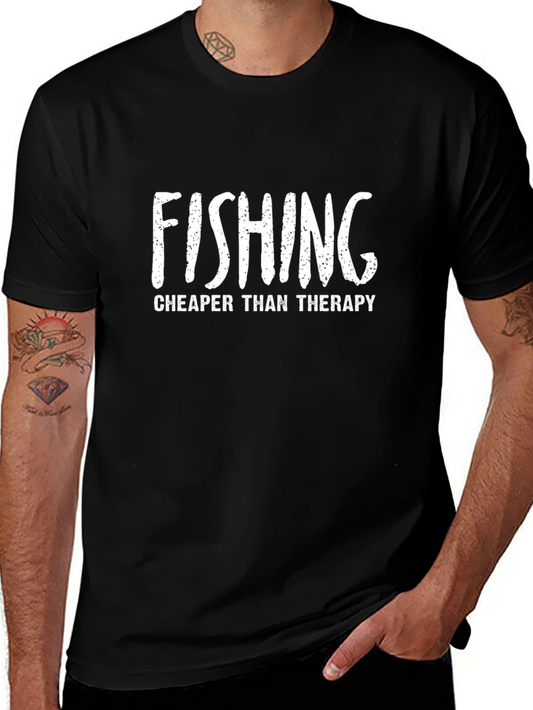Camiseta Negra con Mensaje de Pesca Divertido