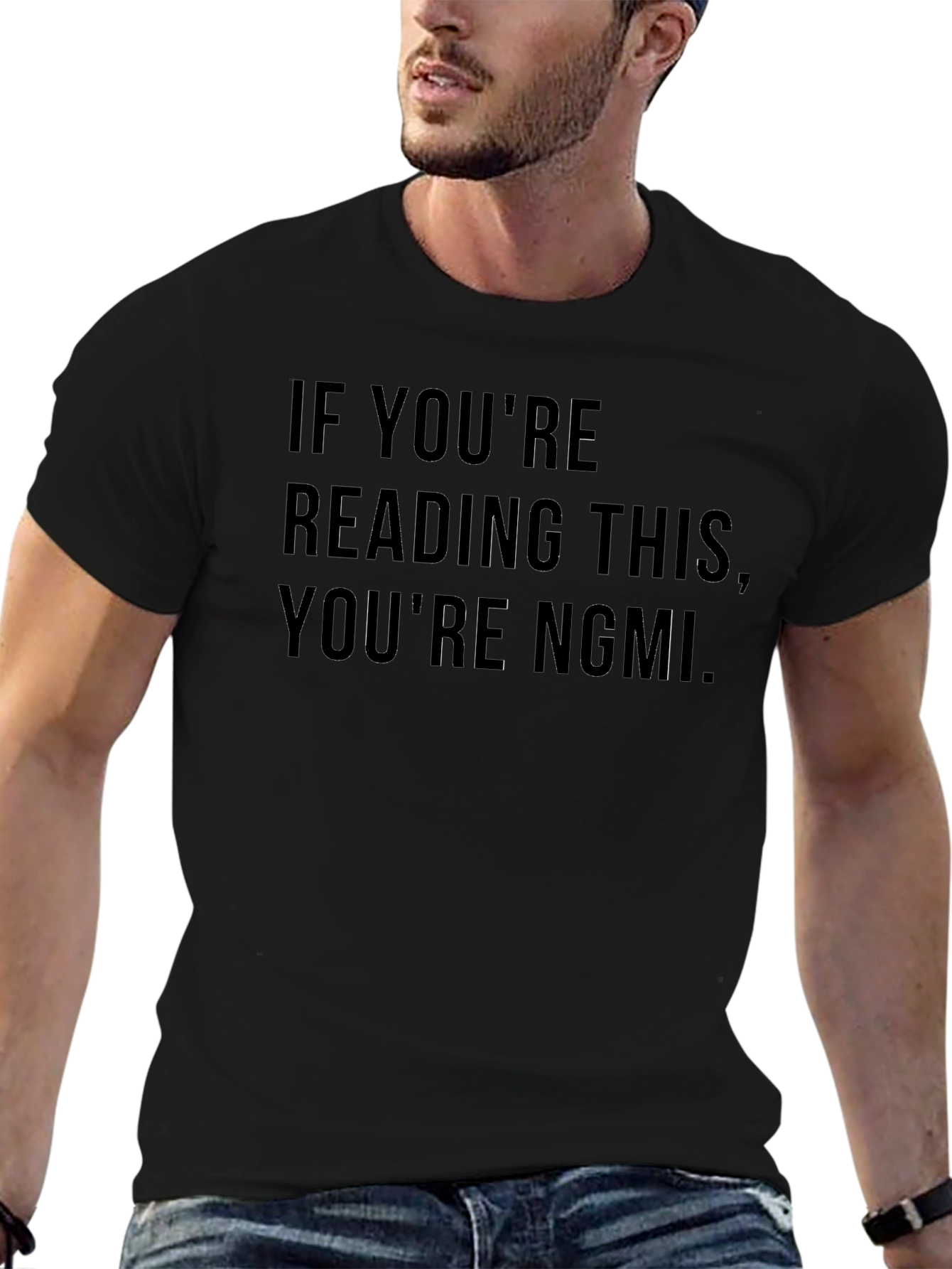 Camiseta Negra con Mensaje NGMI