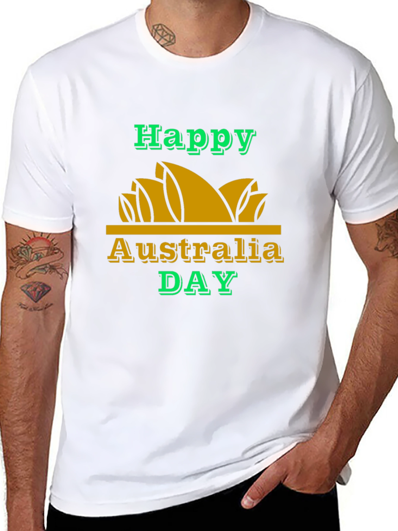 Camiseta Negra Feliz Día de Australia