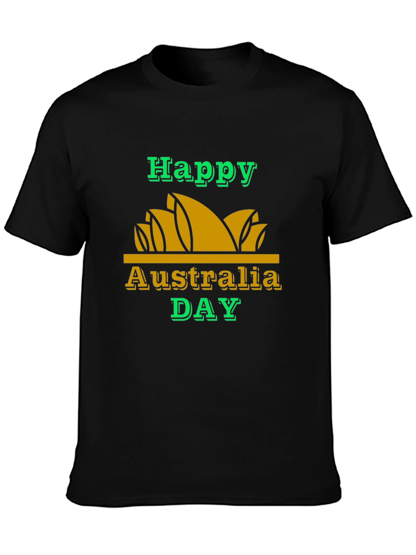 Camiseta Negra Feliz Día de Australia