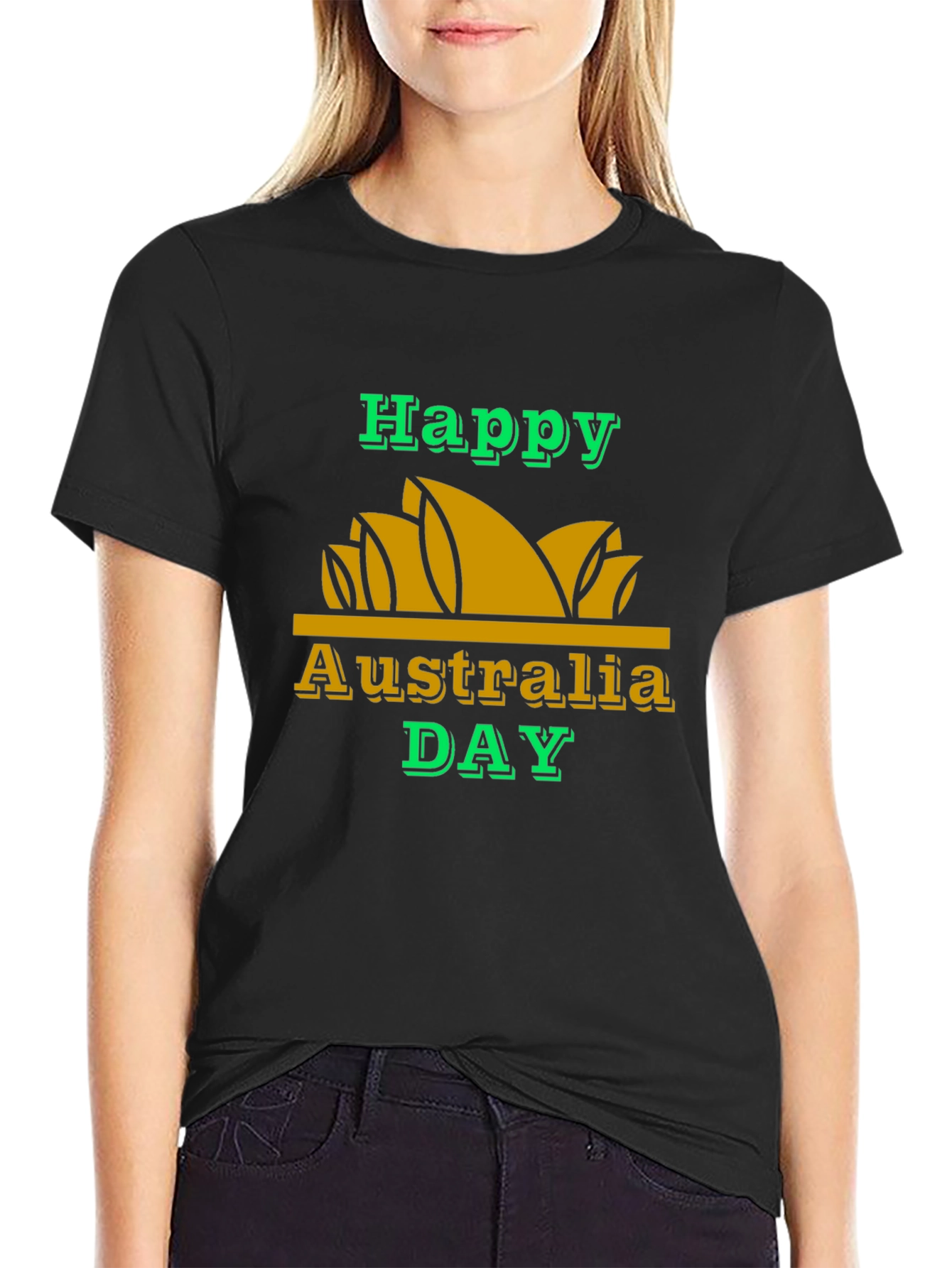 Camiseta Negra Feliz Día de Australia