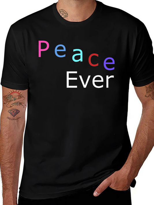 Camiseta Negra Peace Ever - Estilo Casual