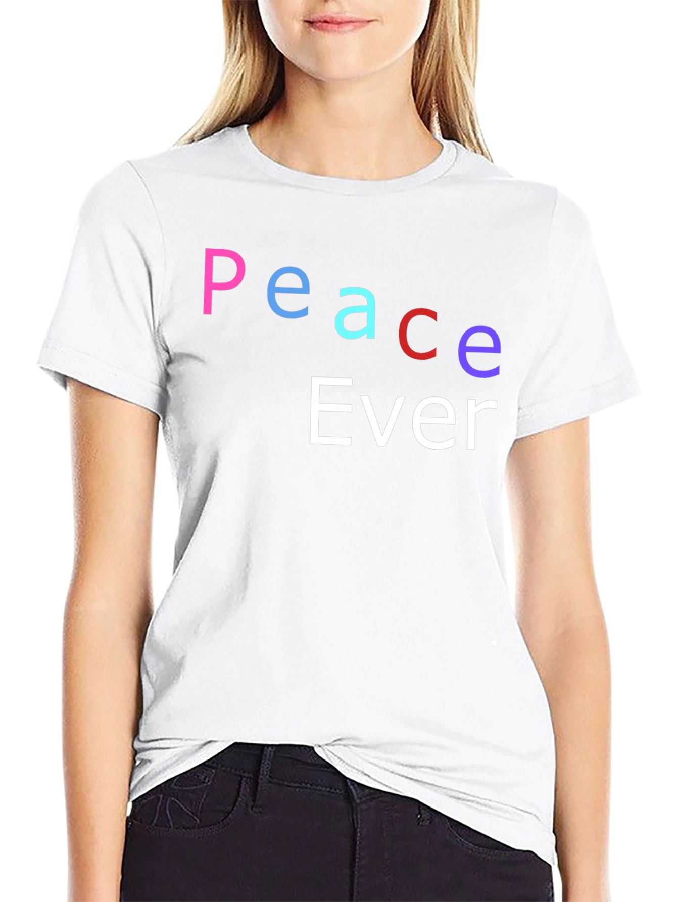 Camiseta Negra Peace Ever - Estilo Casual