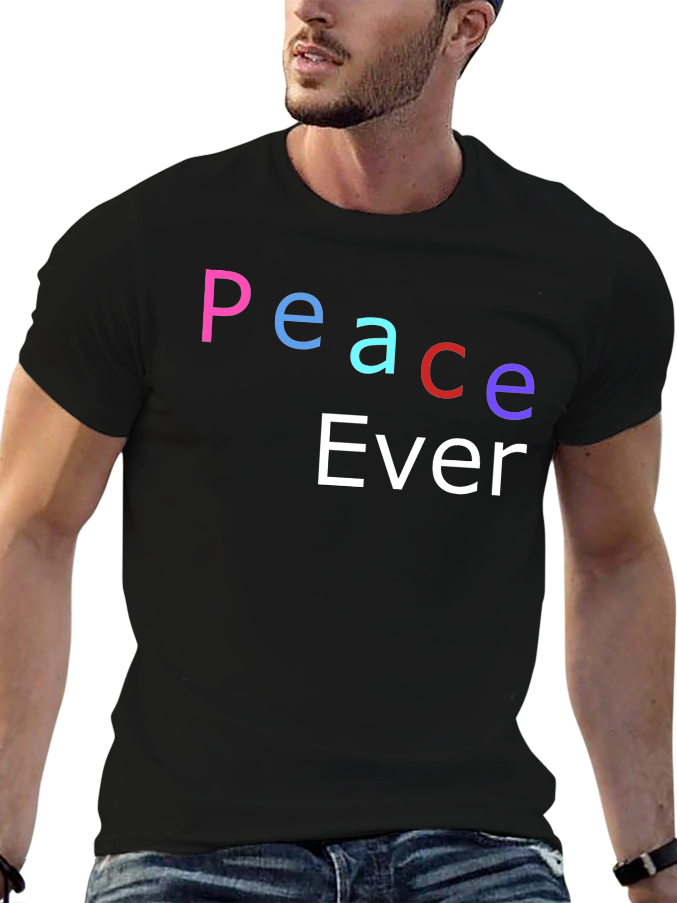 Camiseta Negra Peace Ever - Estilo Casual