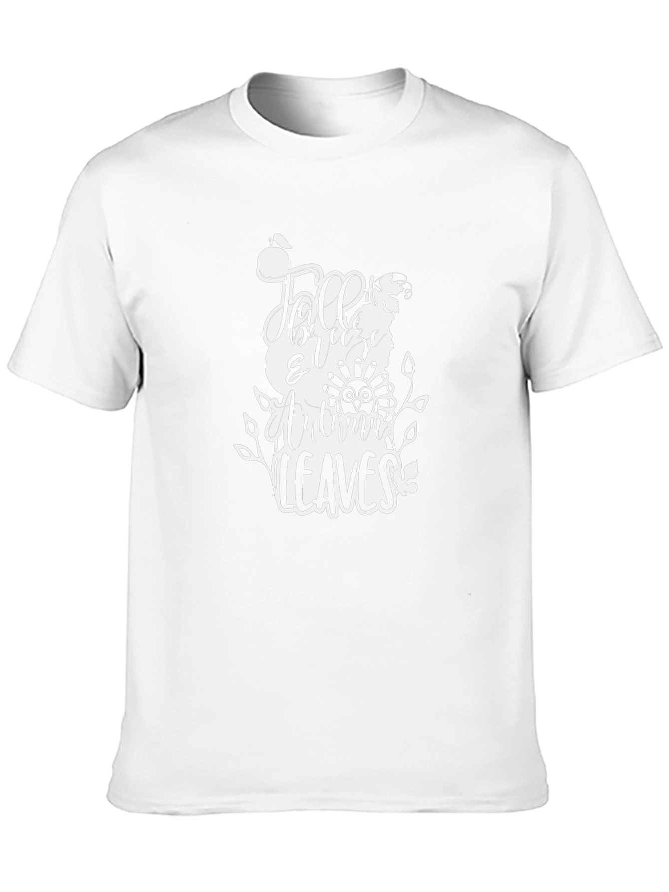 Camiseta Negra con Diseño de Otoño