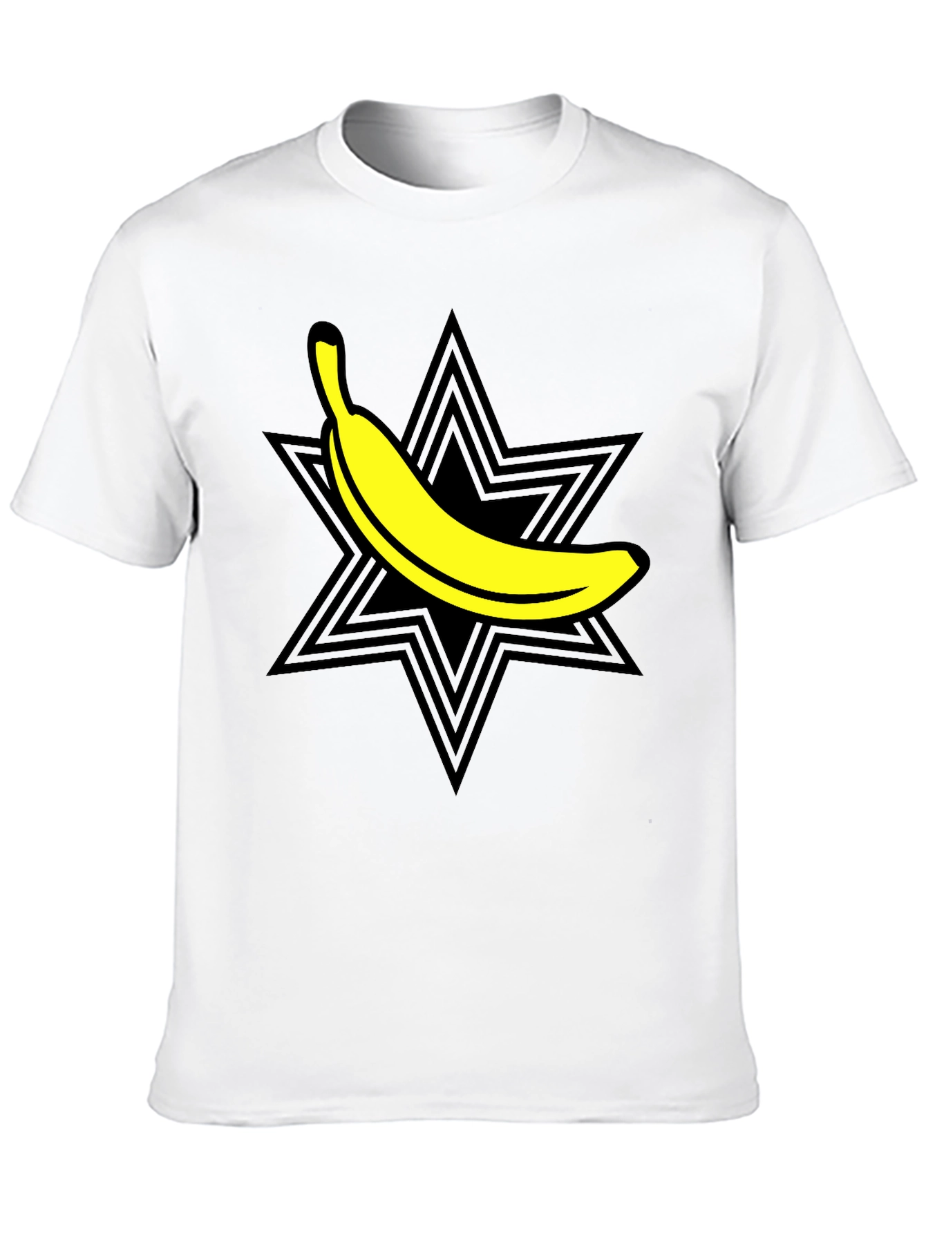 Camiseta Negra con Diseño de Plátano Estrella