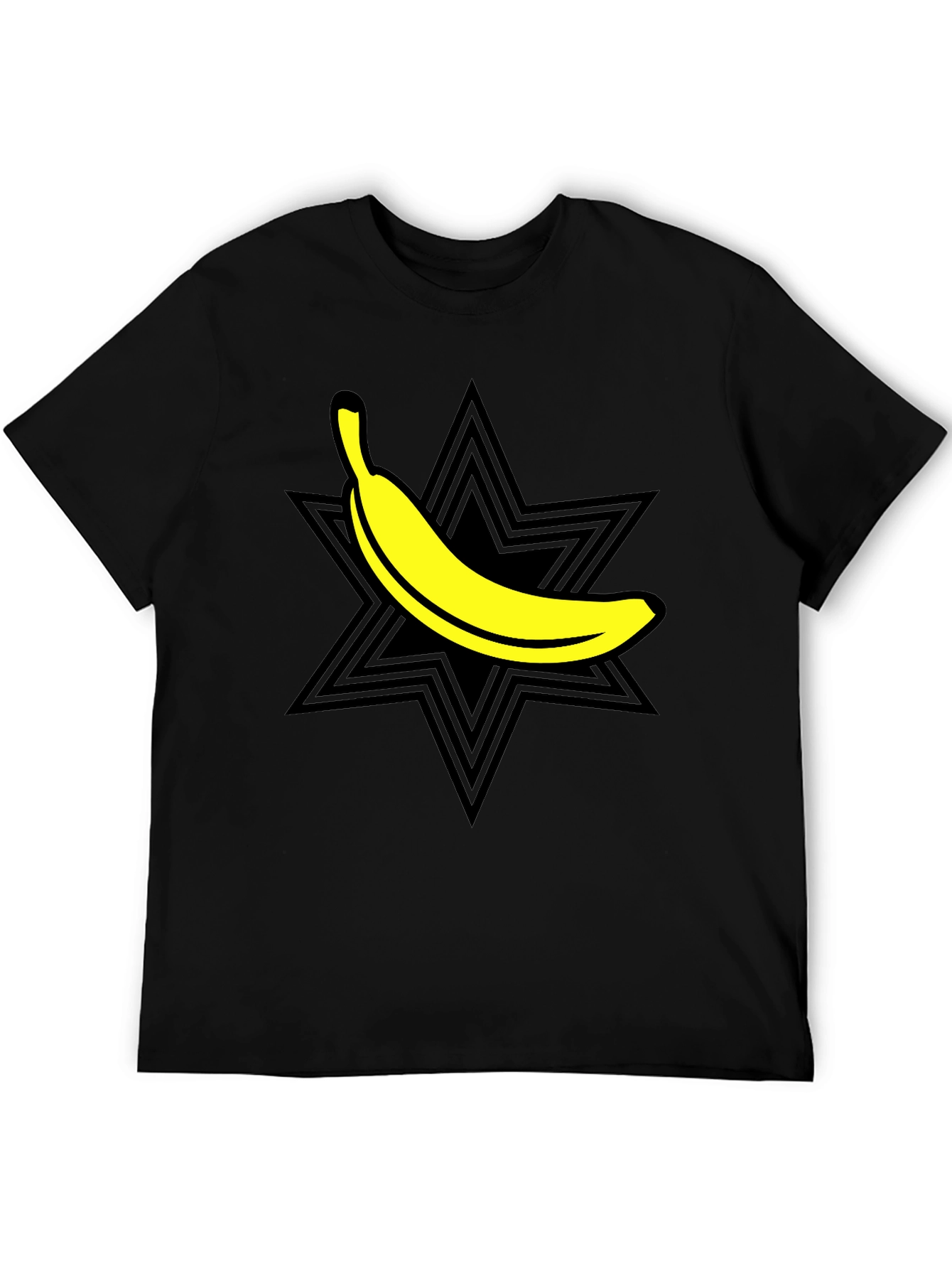 Camiseta Negra con Diseño de Plátano Estrella
