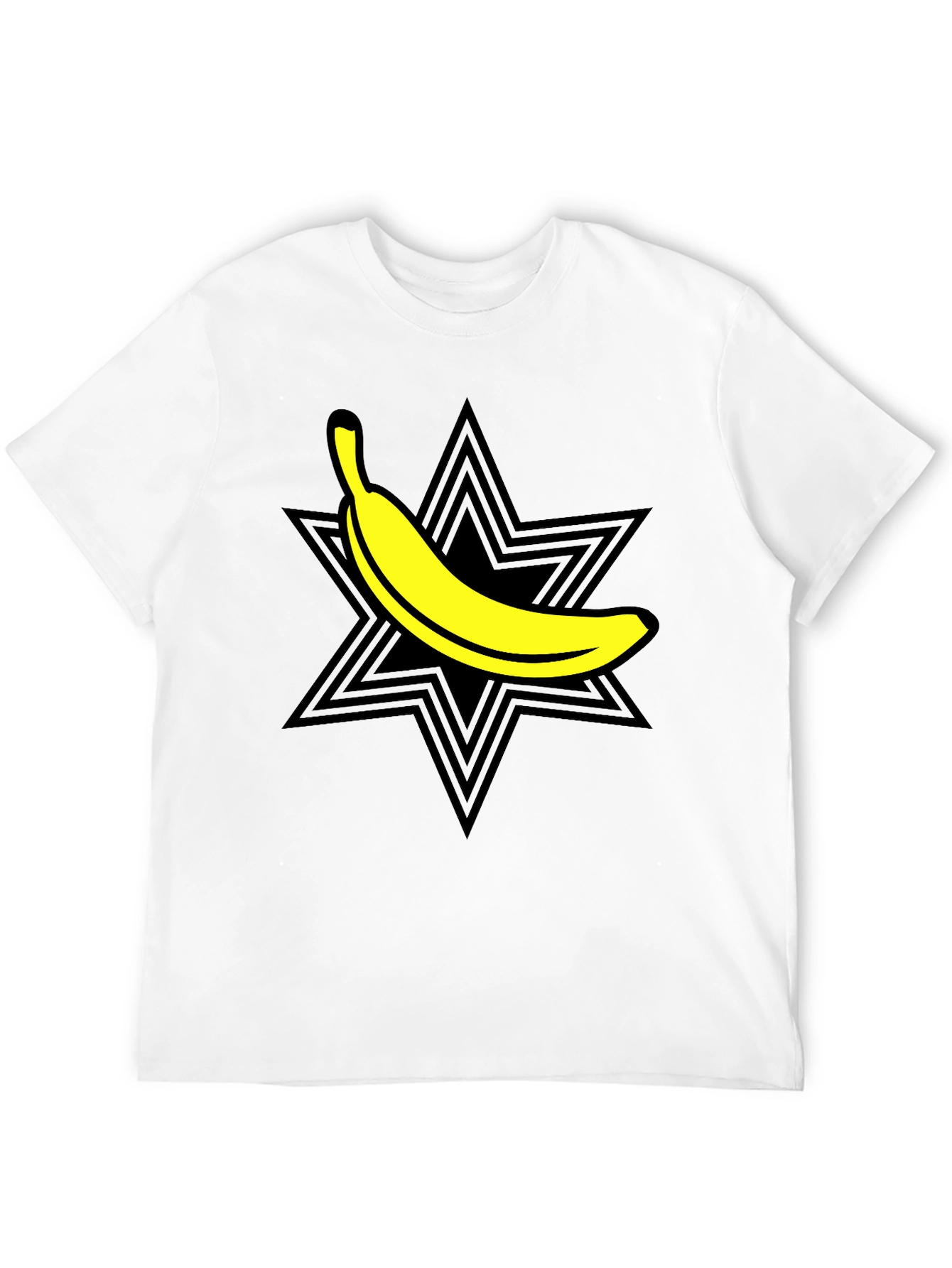 Camiseta Negra con Diseño de Plátano Estrella