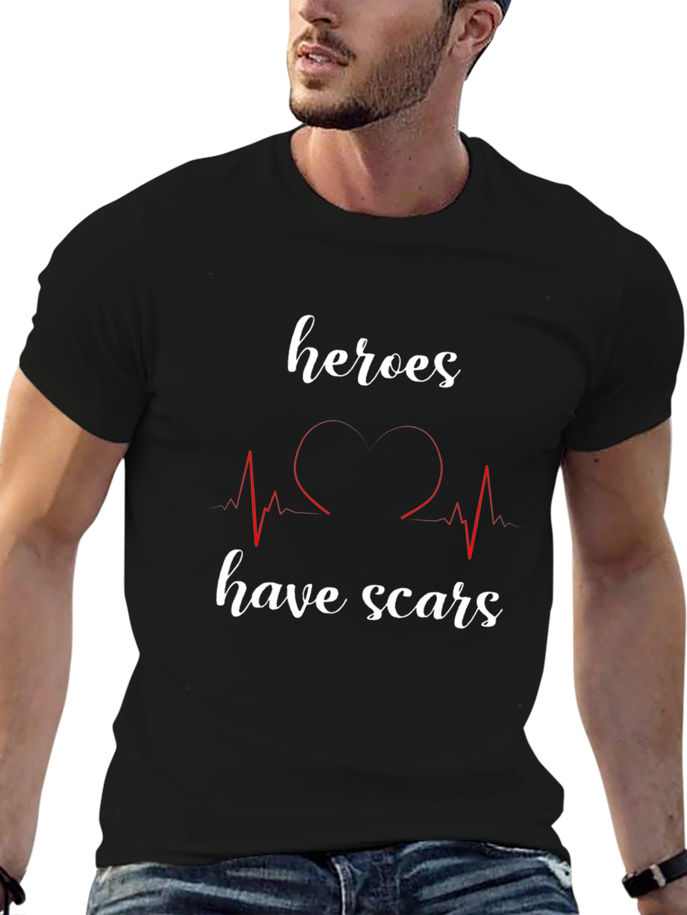 Camiseta Negra Héroes Tienen Cicatrices