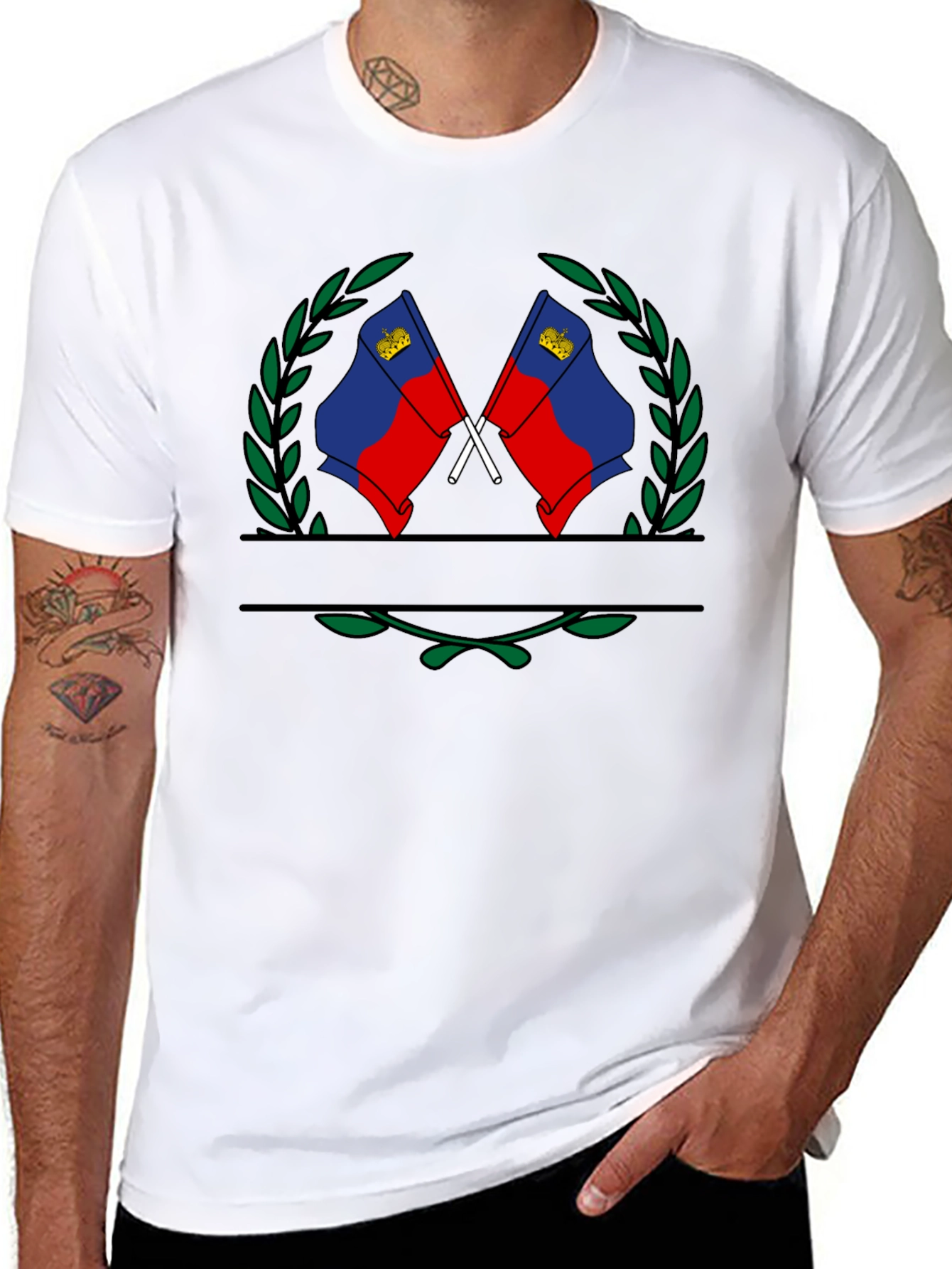Camiseta Negra con Diseño de Liechtenstein