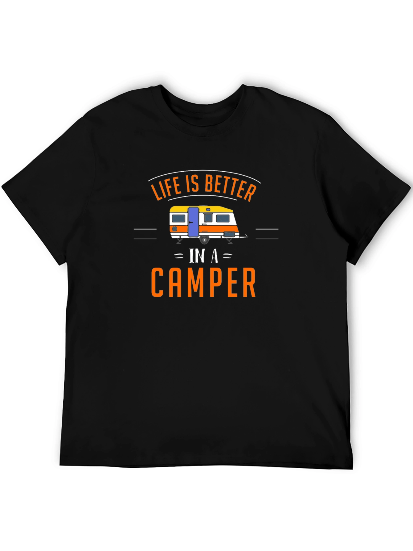 Camiseta Negra Life is Better in a Camper