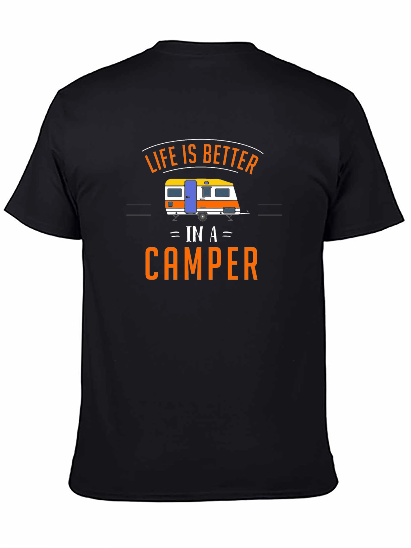 Camiseta Negra Life is Better in a Camper