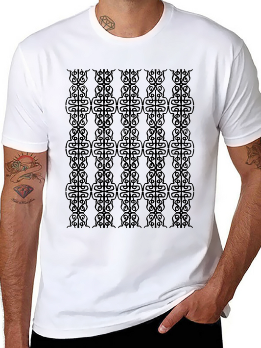 Camiseta Negra Estampada con Diseño Abstracto