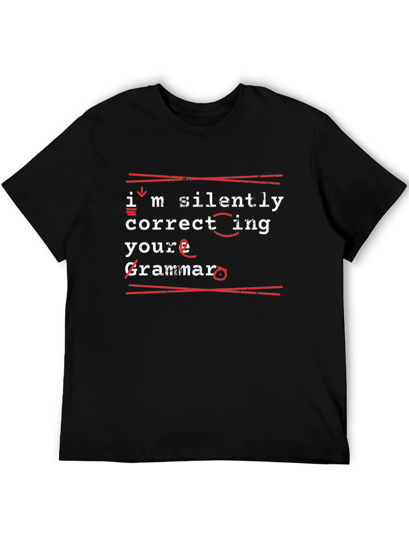 Camiseta Negra con Mensaje Gracioso de Gramática