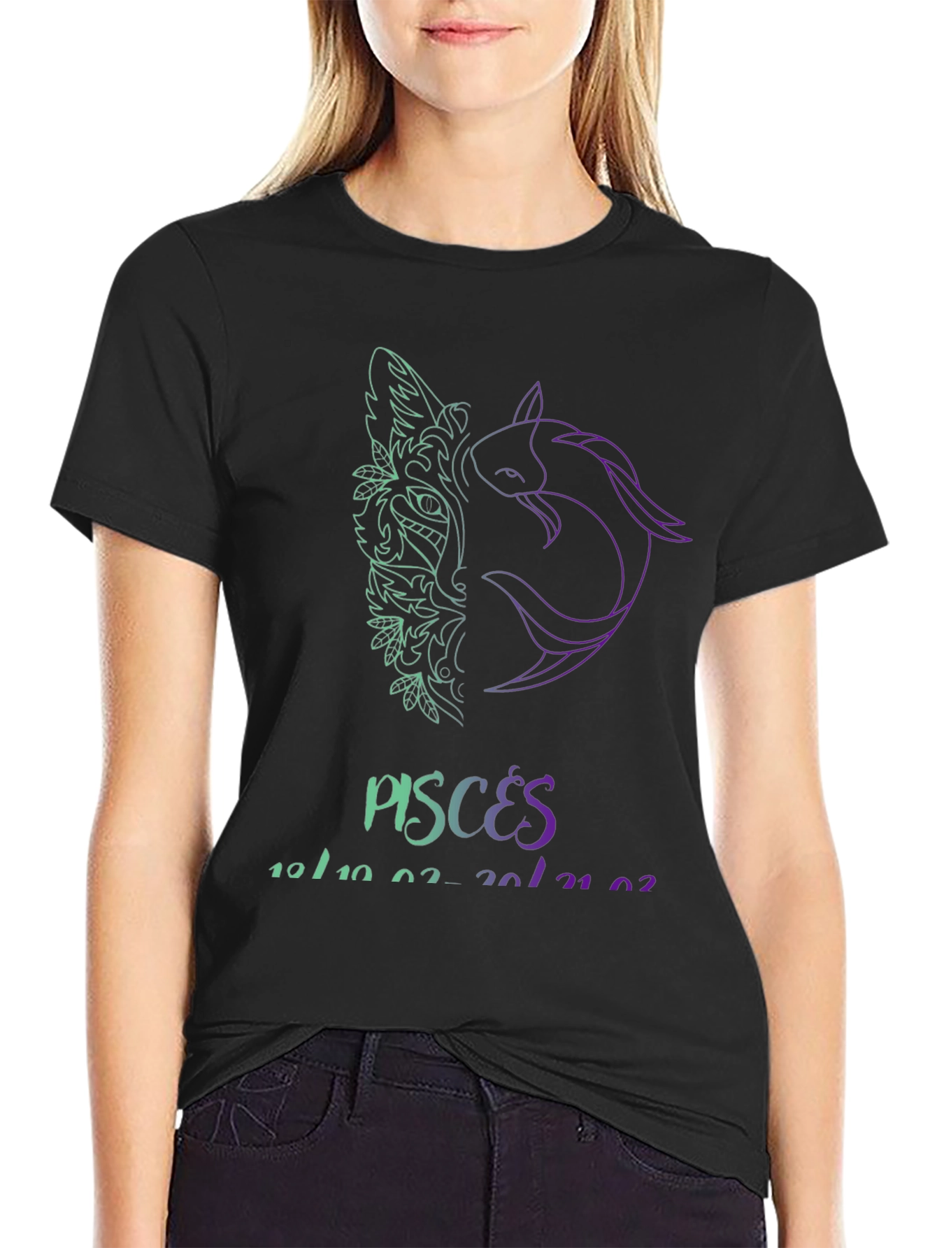 Camiseta Negra Pisces: Diseño Único