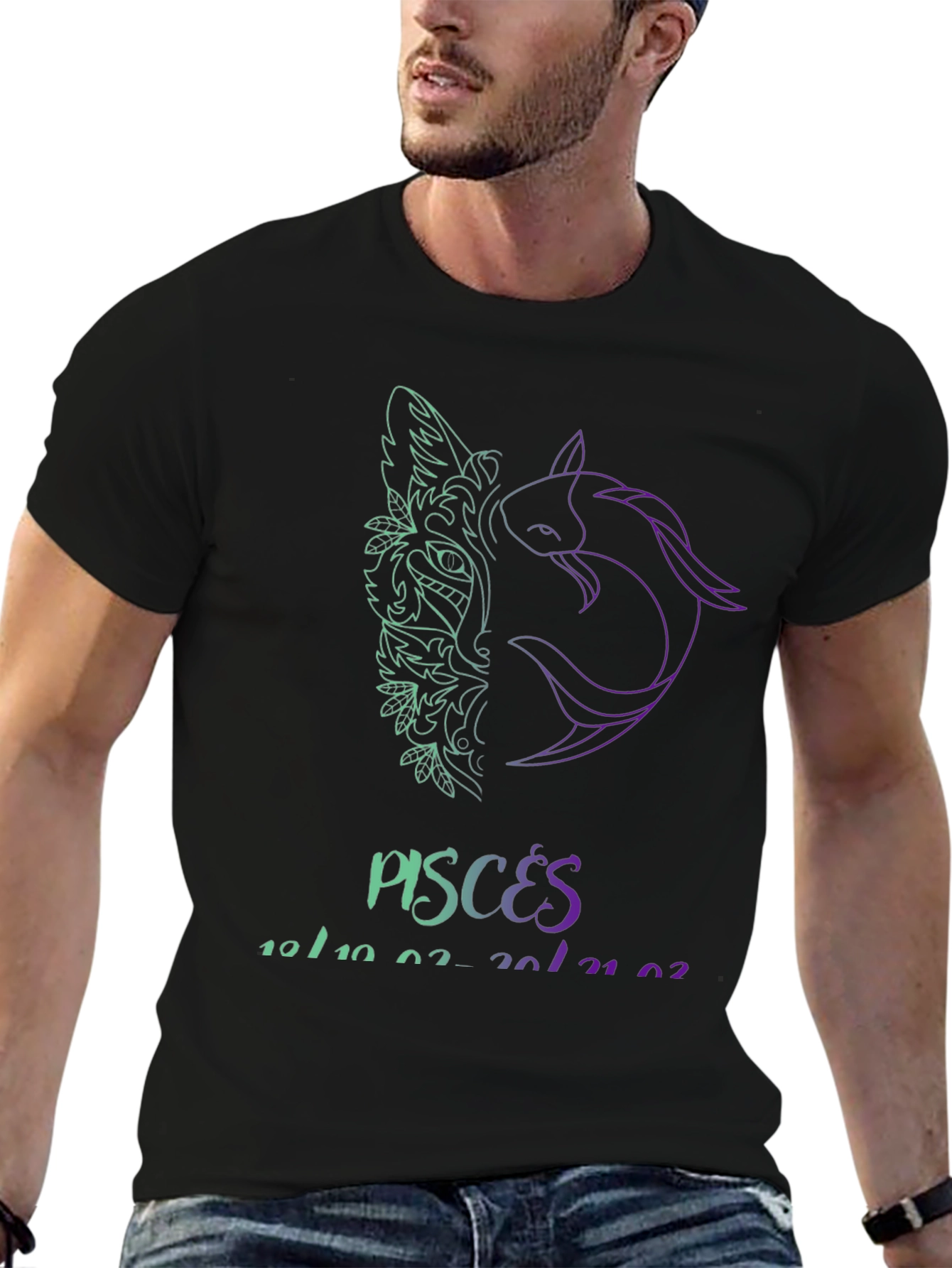 Camiseta Negra Pisces: Diseño Único