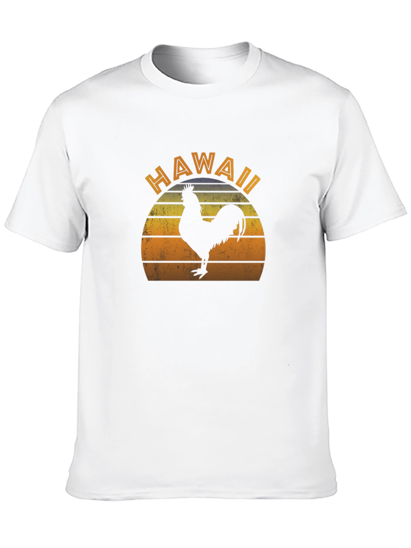 Camiseta Negra Hawaii Rooster Retro
