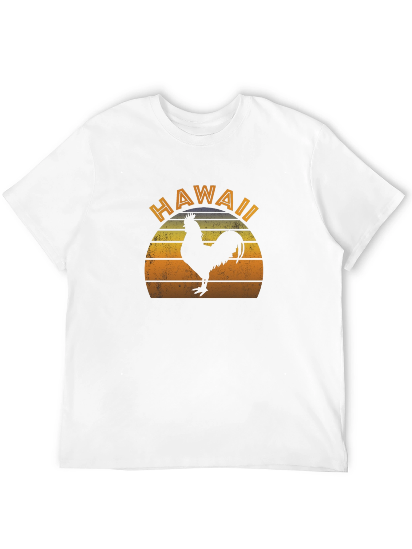 Camiseta Negra Hawaii Rooster Retro