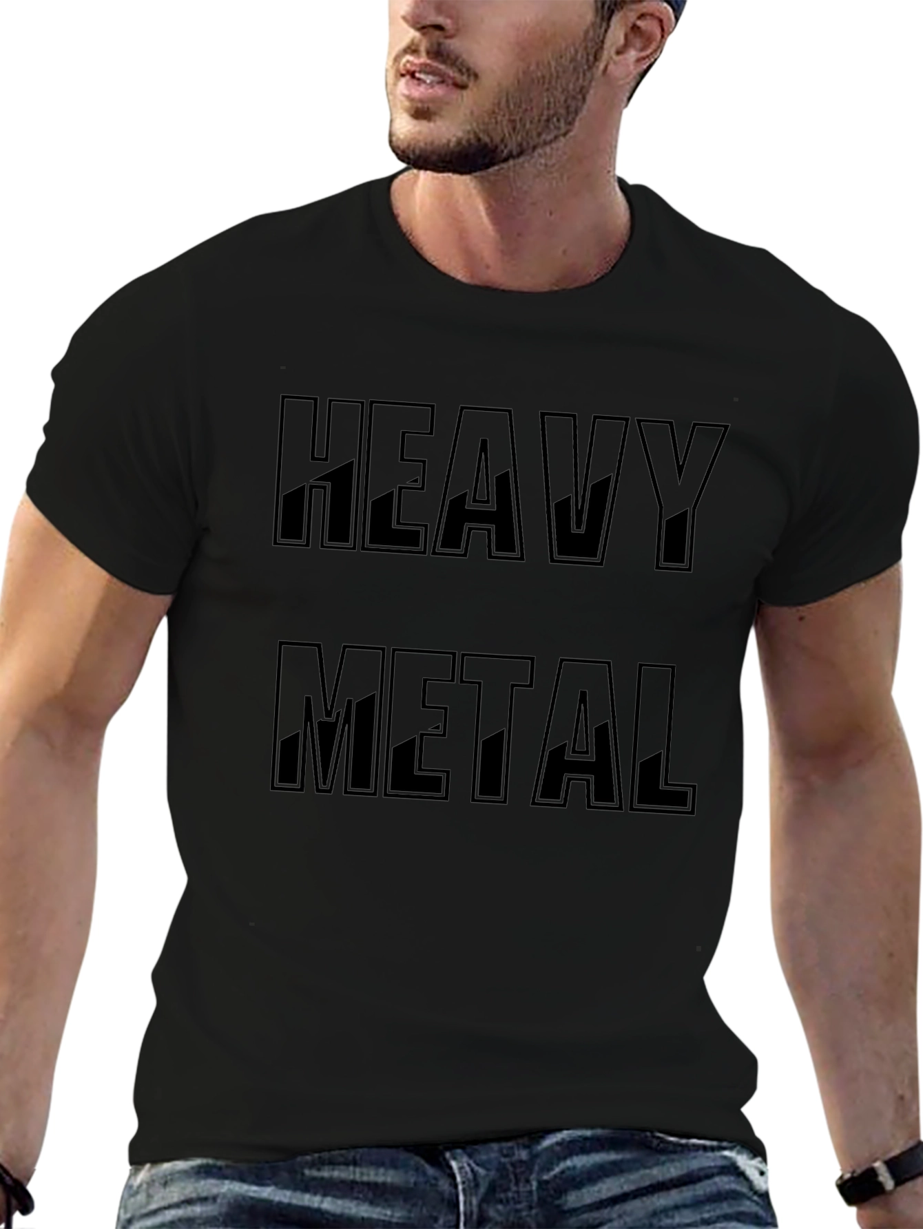 Camiseta Negra Heavy Metal para Hombre