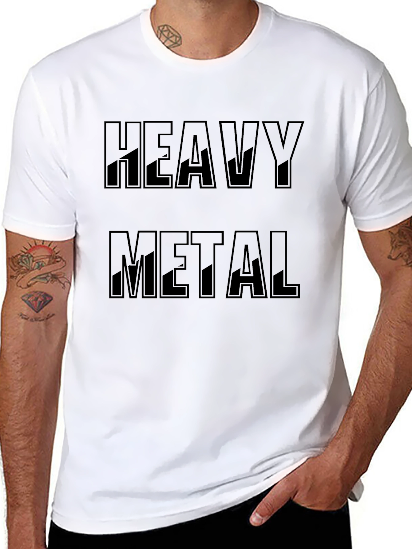 Camiseta Negra Heavy Metal para Hombre