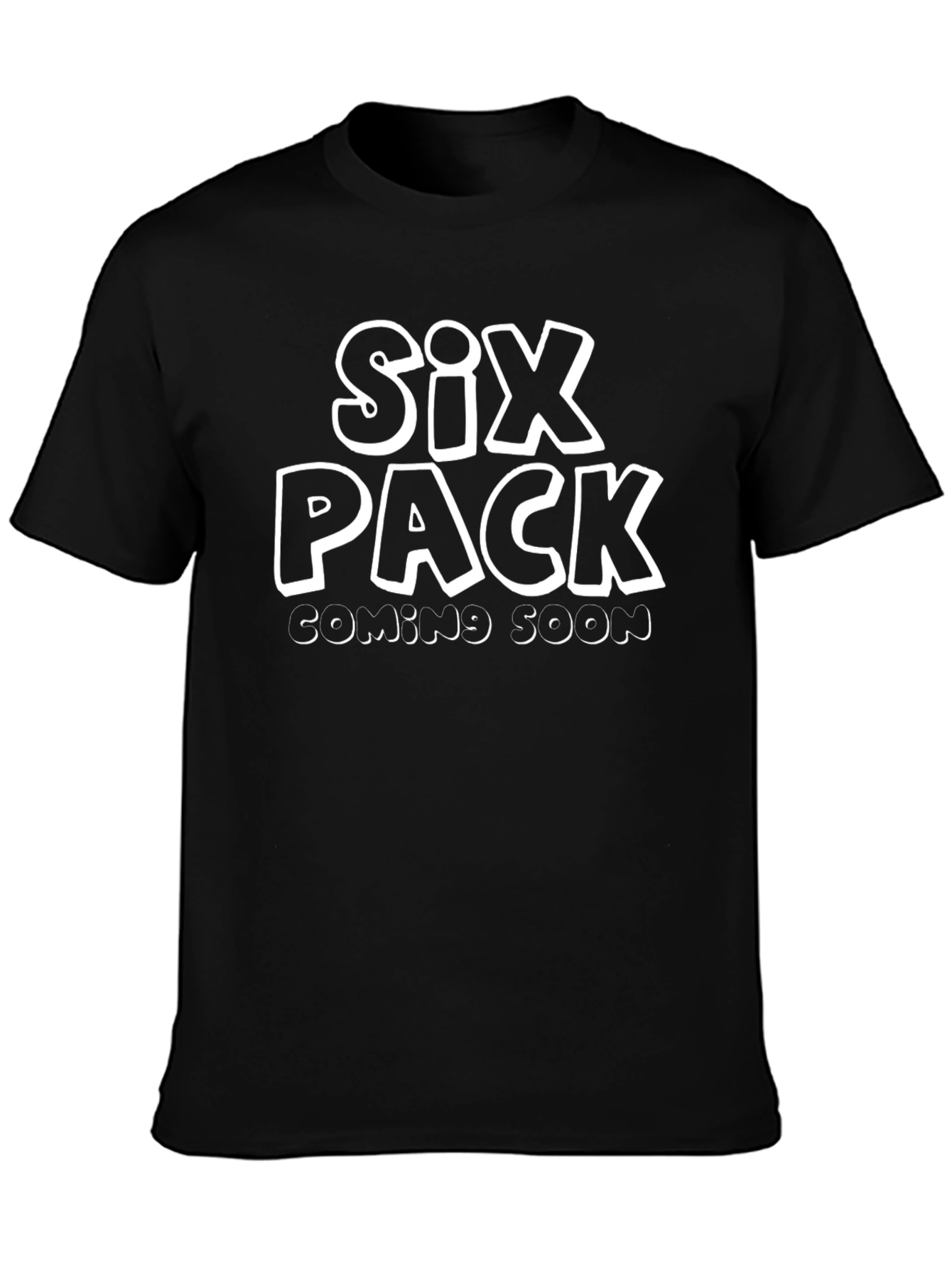 Camiseta Hombre Negra - Six Pack Coming Soon