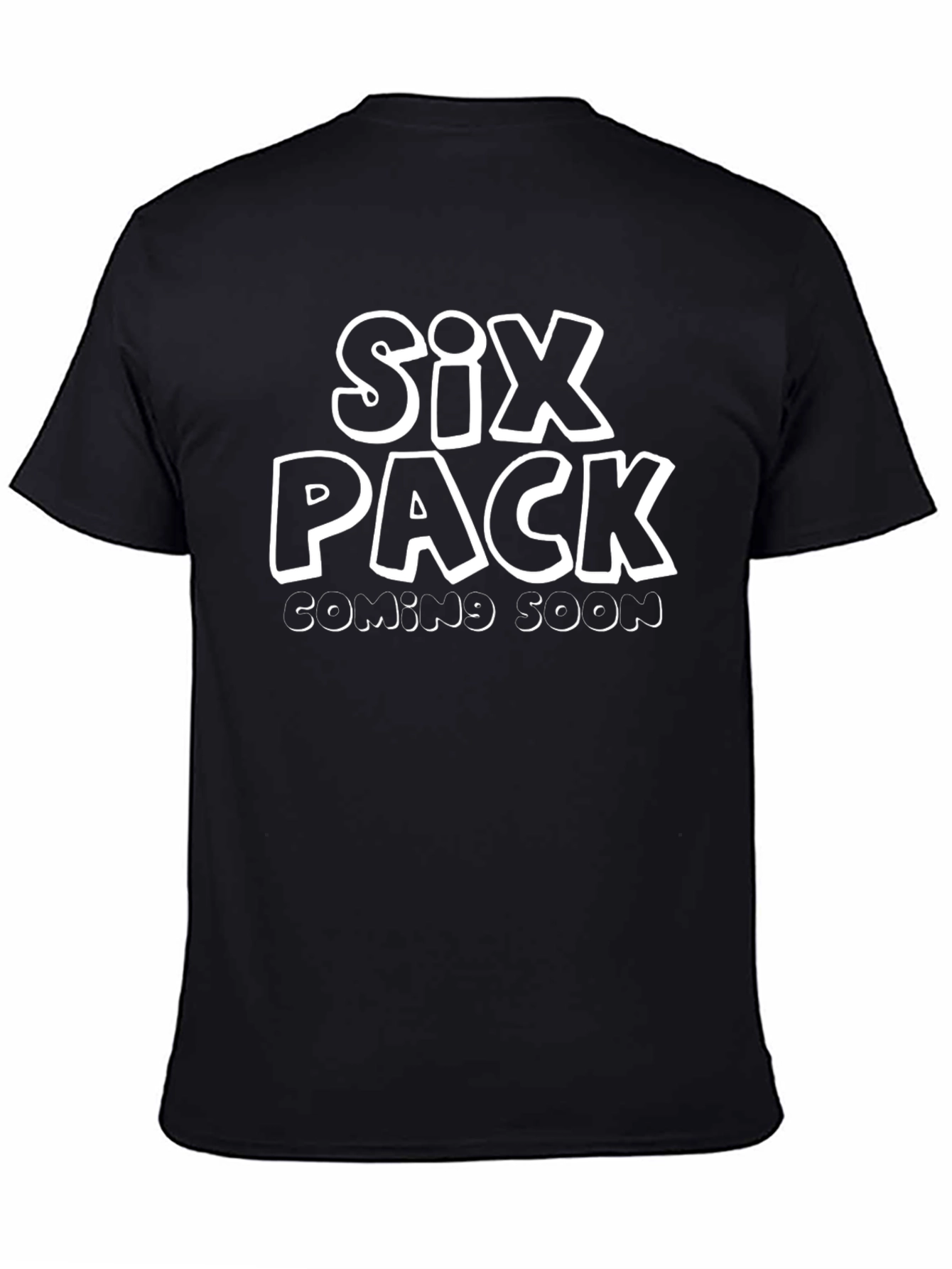 Camiseta Hombre Negra - Six Pack Coming Soon