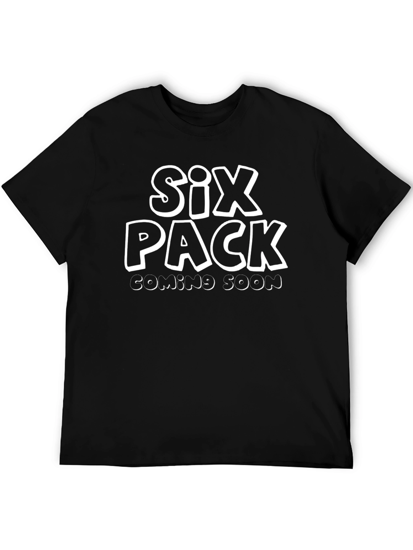 Camiseta Hombre Negra - Six Pack Coming Soon