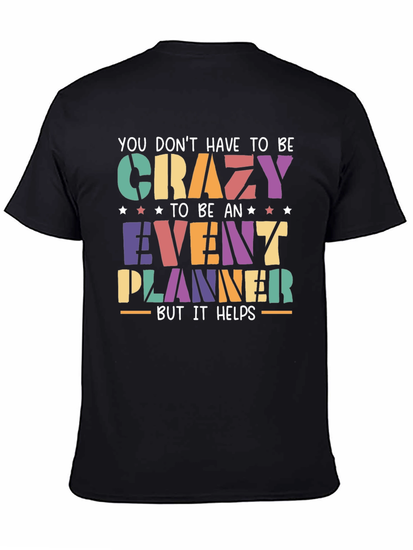 Camiseta Negra Event Planner Crazy
