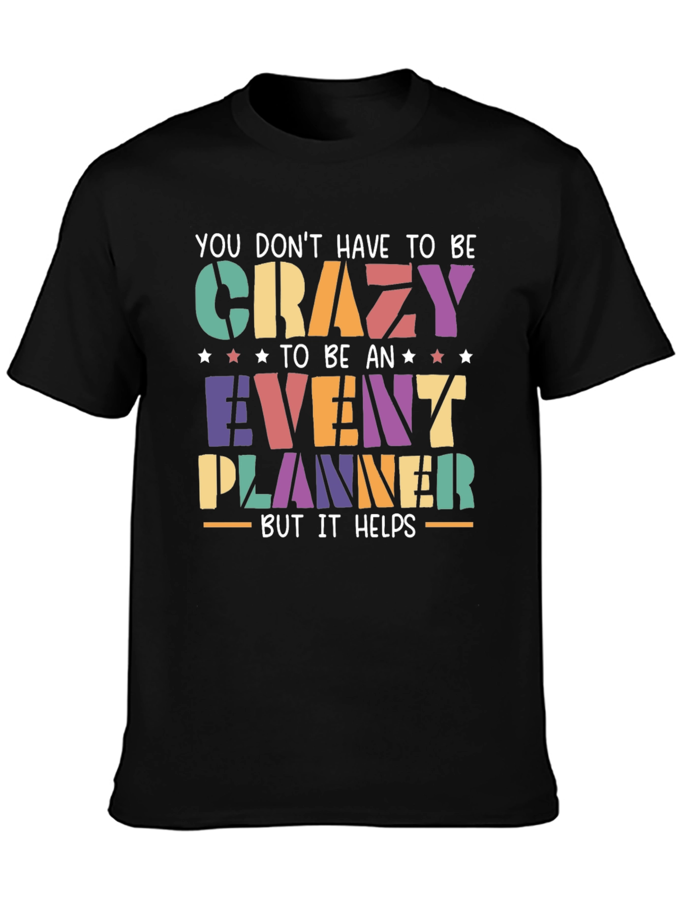 Camiseta Negra Event Planner Crazy