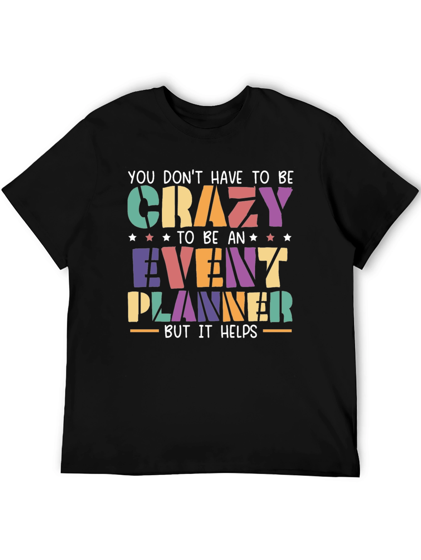 Camiseta Negra Event Planner Crazy