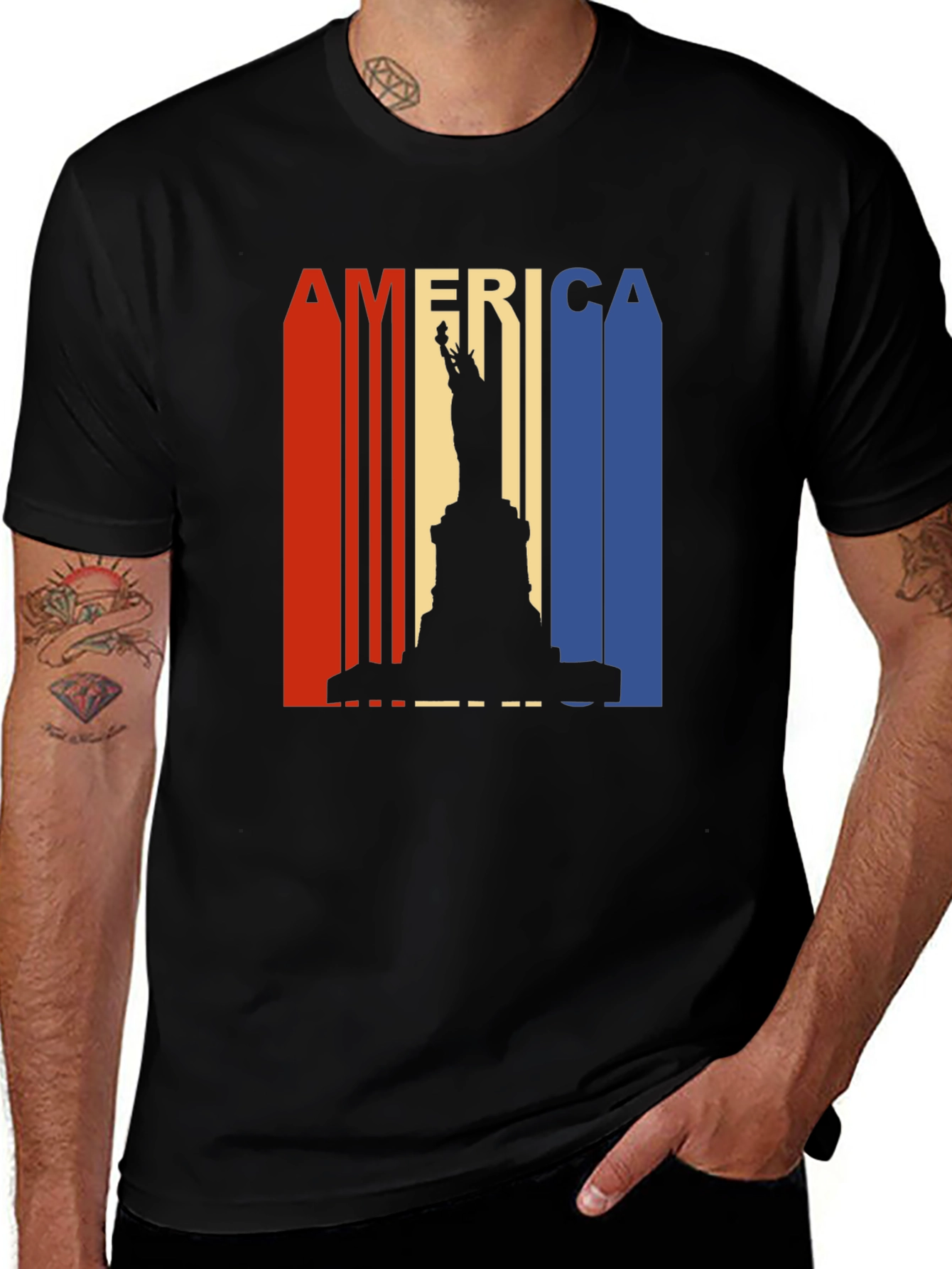 Camiseta Negra América Estatua Libertad
