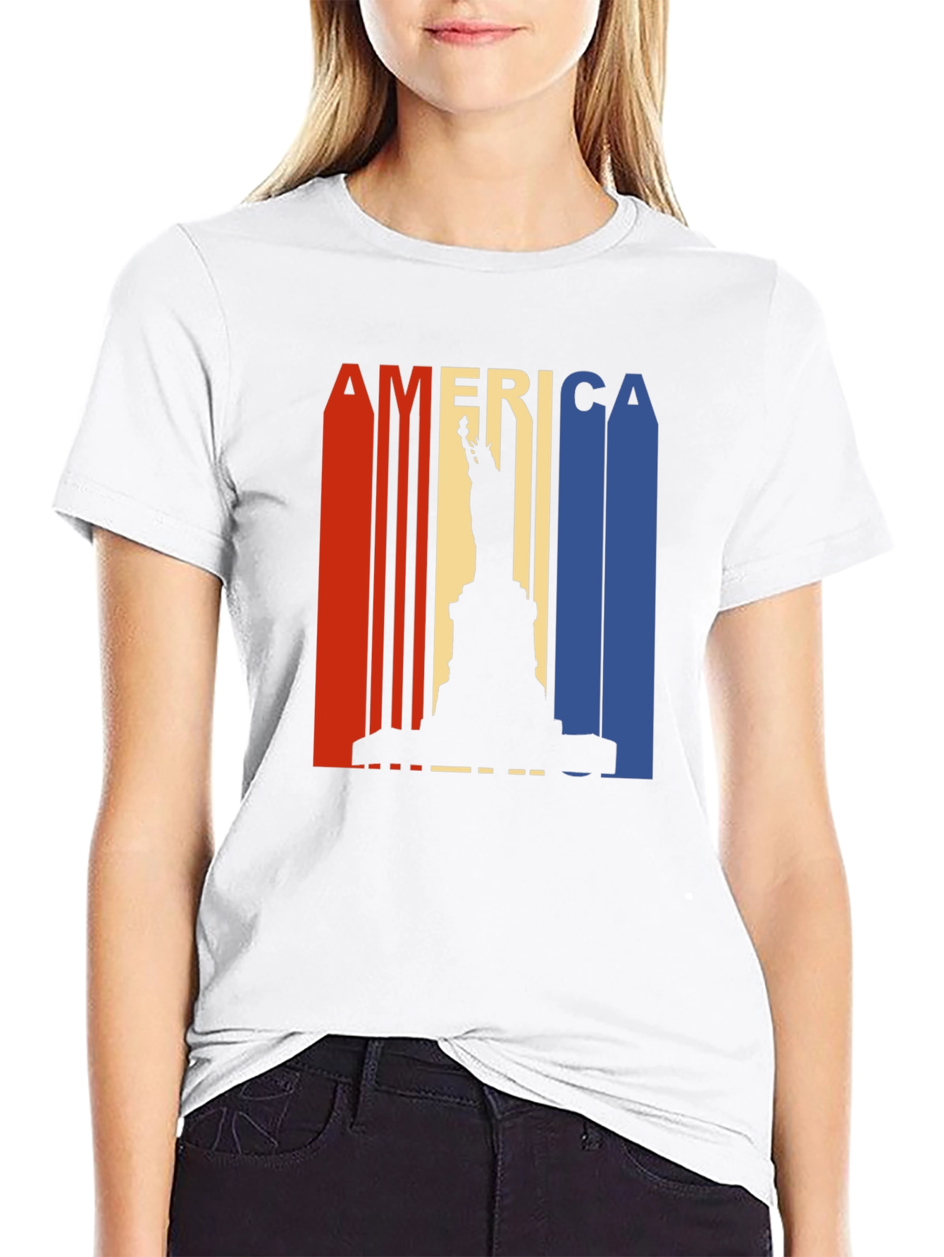 Camiseta Negra América Estatua Libertad
