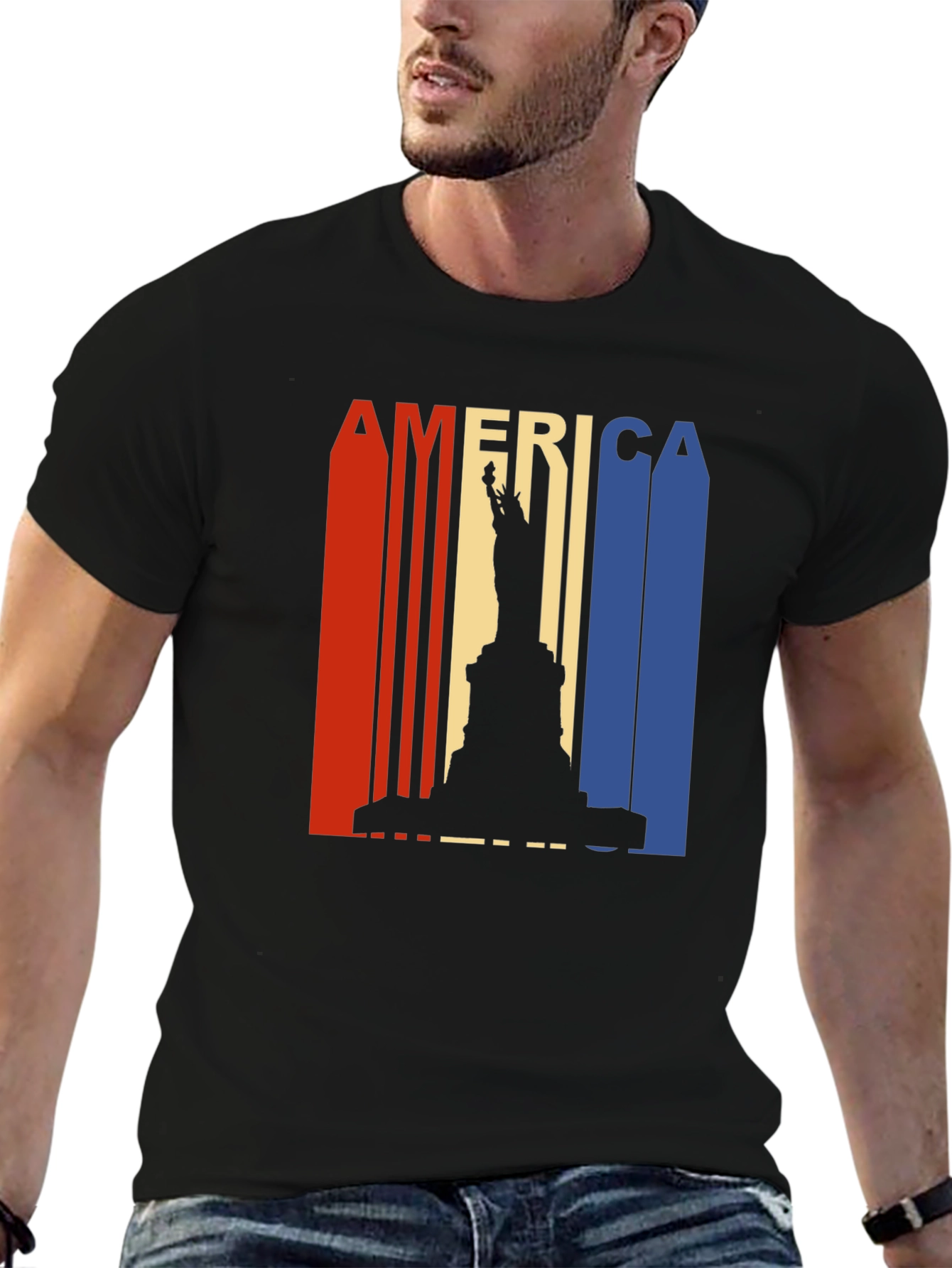 Camiseta Negra América Estatua Libertad